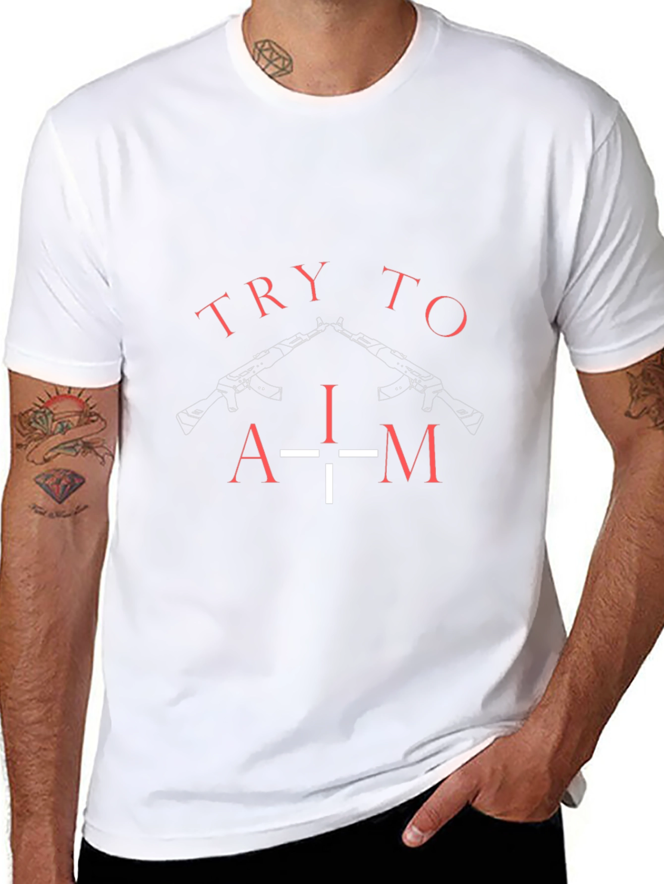 Try To Aim Graphic Tee - Black