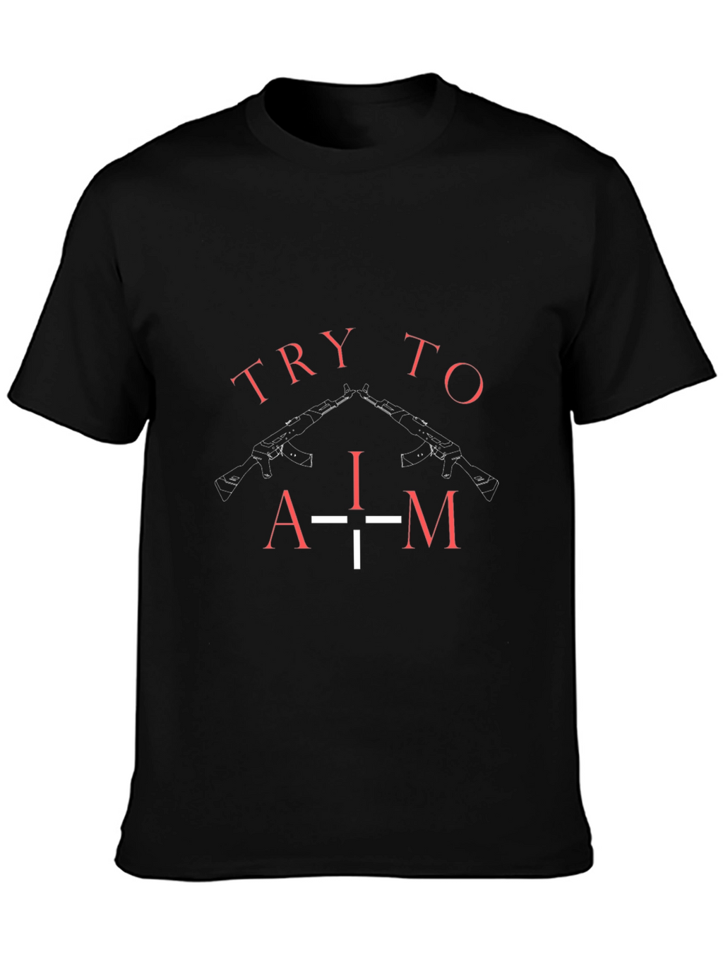 Try To Aim Graphic Tee - Black
