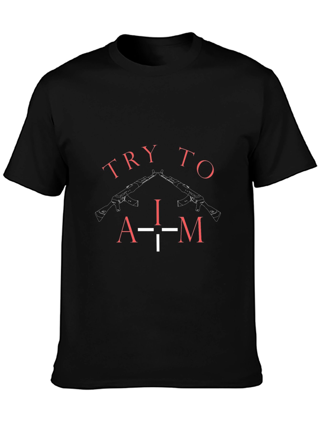 Try To Aim Graphic Tee - Black