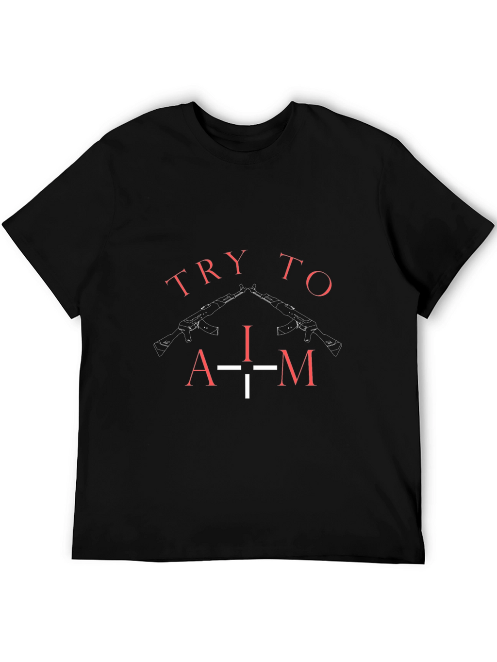 Try To Aim Graphic Tee - Black