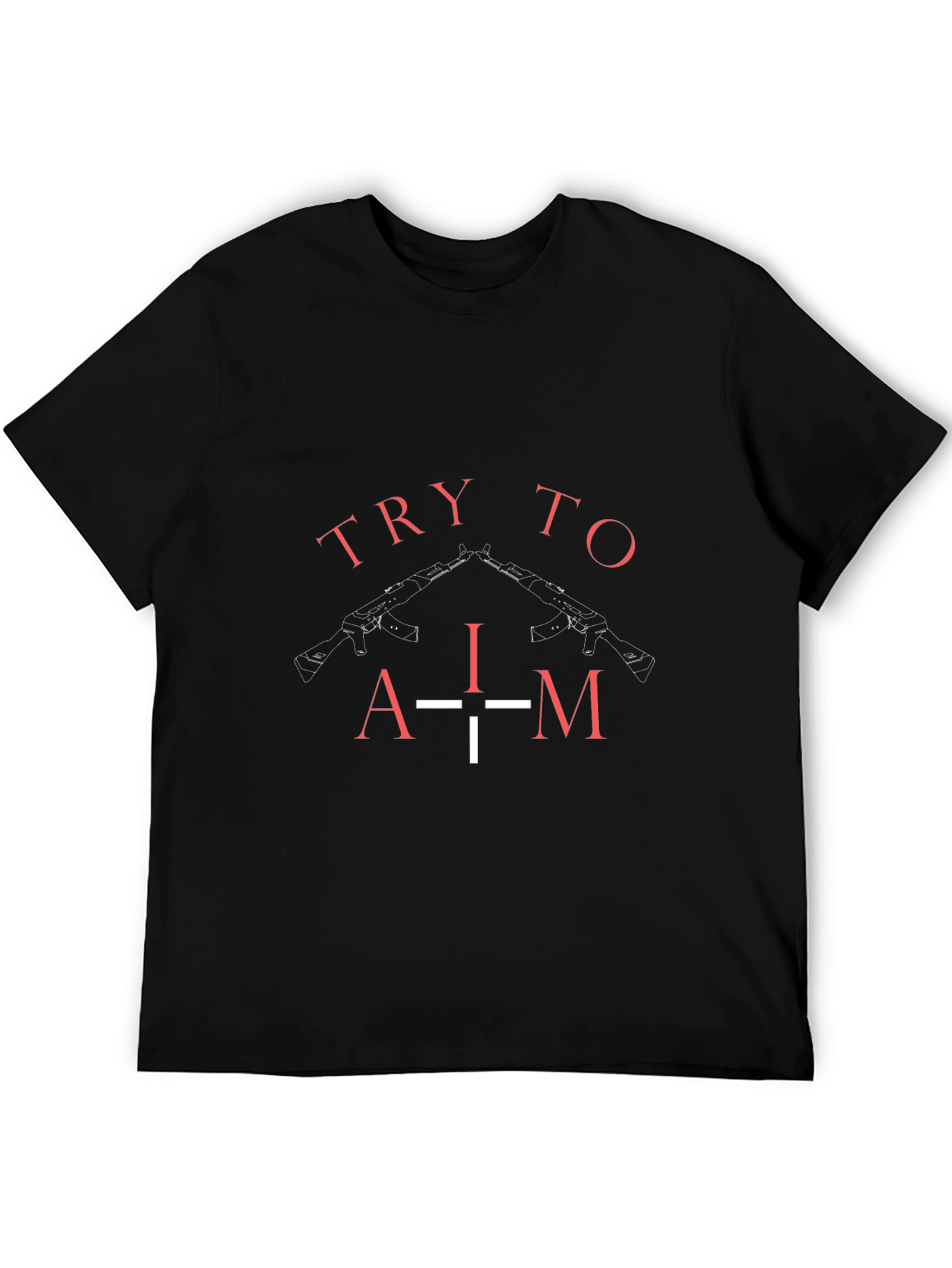 Try To Aim Graphic Tee - Black