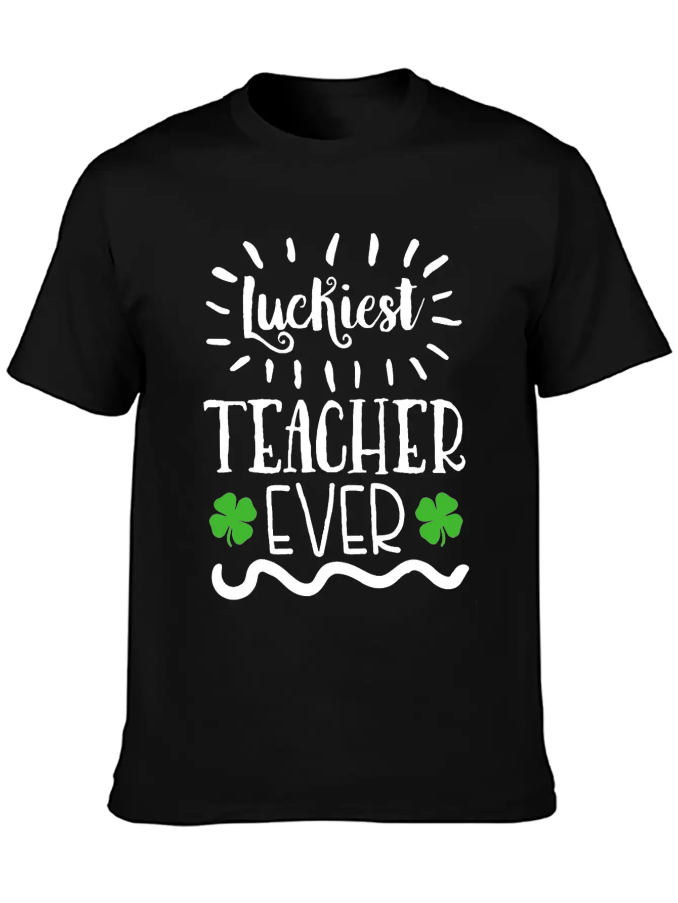 Lucky To Be A Teacher Shamrock Clover St Patrick's Unisex Casual T-Shirt – Clean Design For Daily Comfort