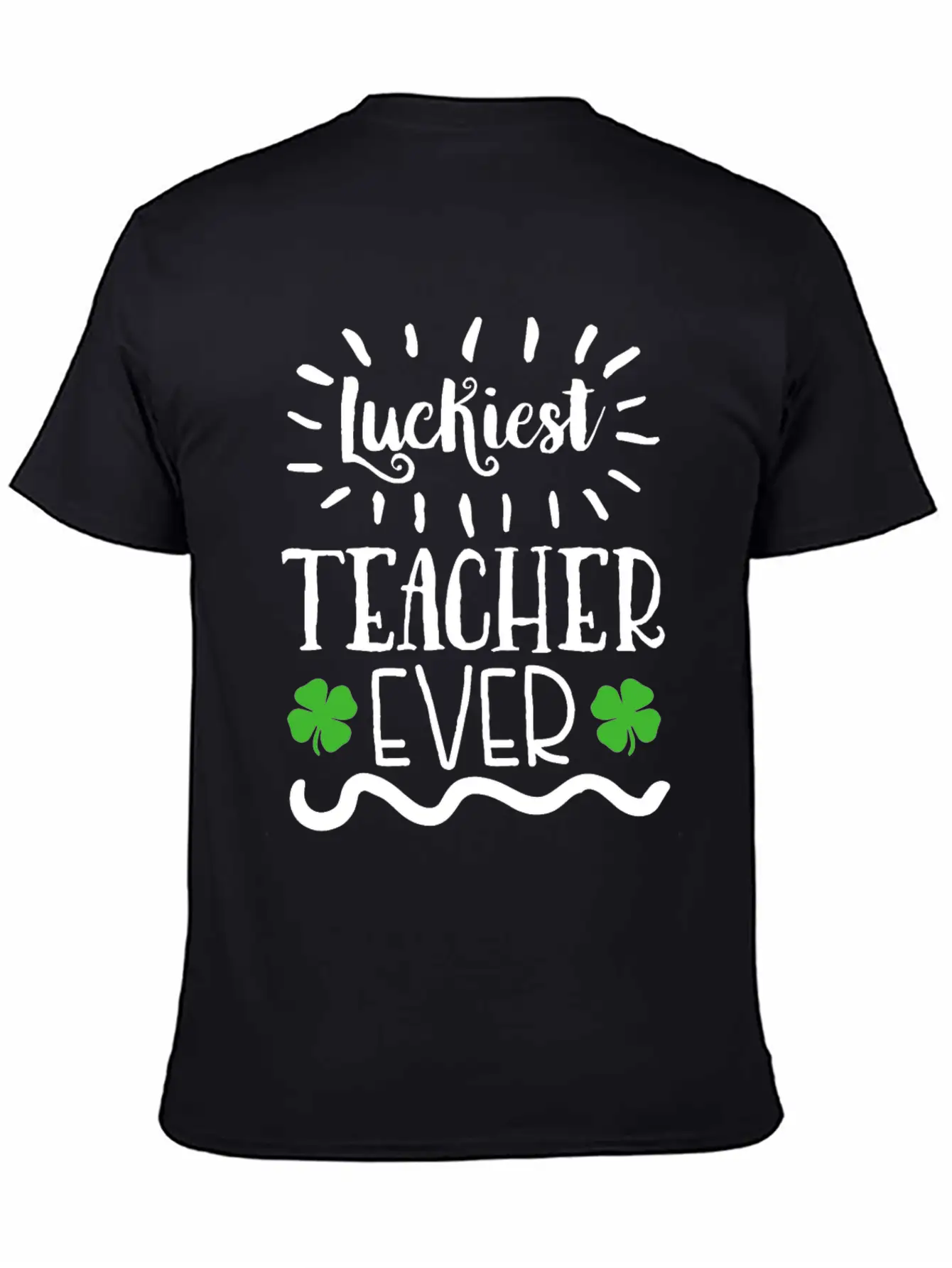 Lucky To Be A Teacher Shamrock Clover St Patrick's Unisex Casual T-Shirt – Clean Design For Daily Comfort