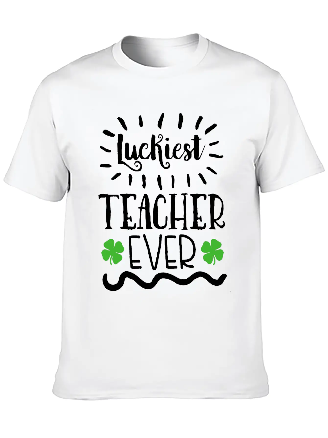 Lucky To Be A Teacher Shamrock Clover St Patrick's Unisex Casual T-Shirt – Clean Design For Daily Comfort