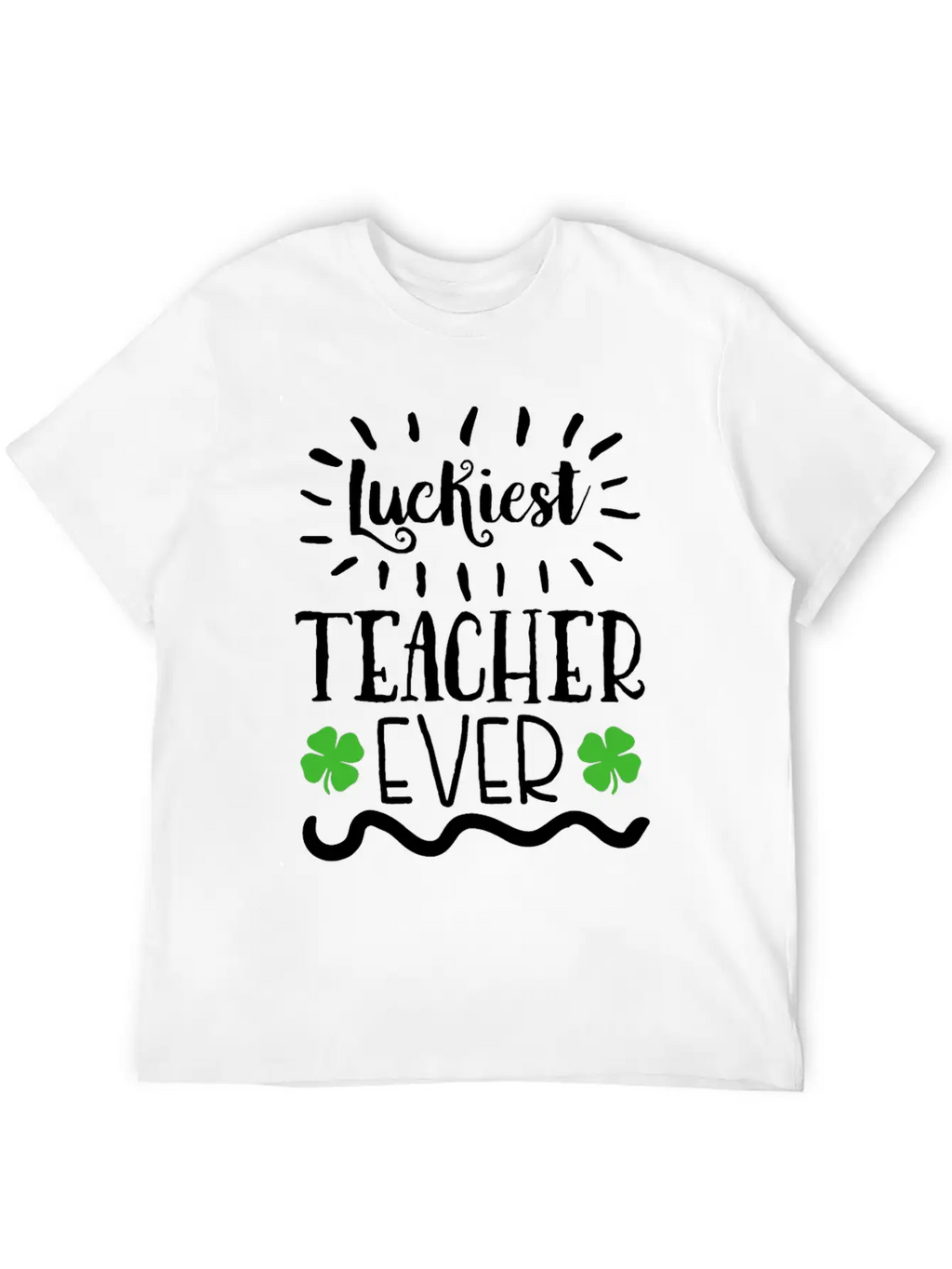 Lucky To Be A Teacher Shamrock Clover St Patrick's Unisex Casual T-Shirt – Clean Design For Daily Comfort