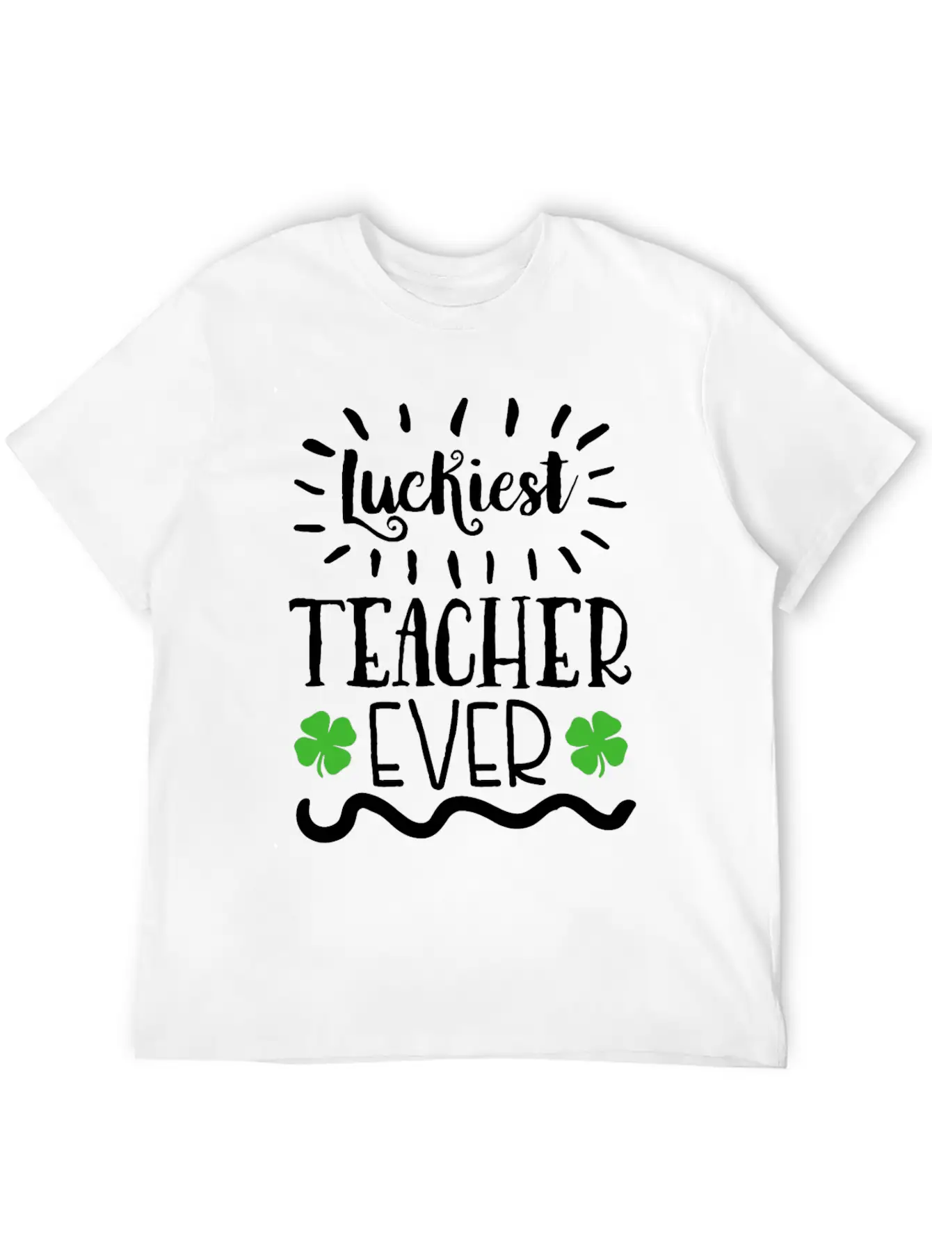 Lucky To Be A Teacher Shamrock Clover St Patrick's Unisex Casual T-Shirt – Clean Design For Daily Comfort