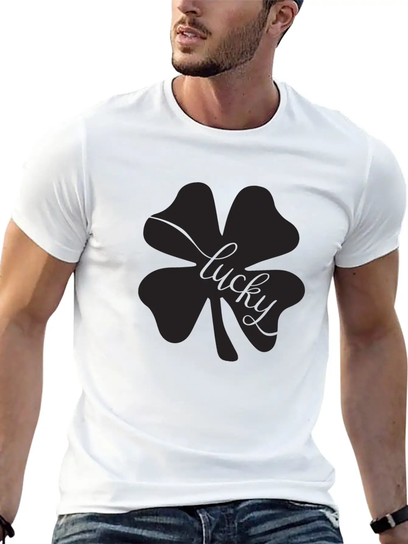 Lucky With Flowers Leaf Love Stylish Everyday T-Shirt – Unisex Basic Cotton Tee