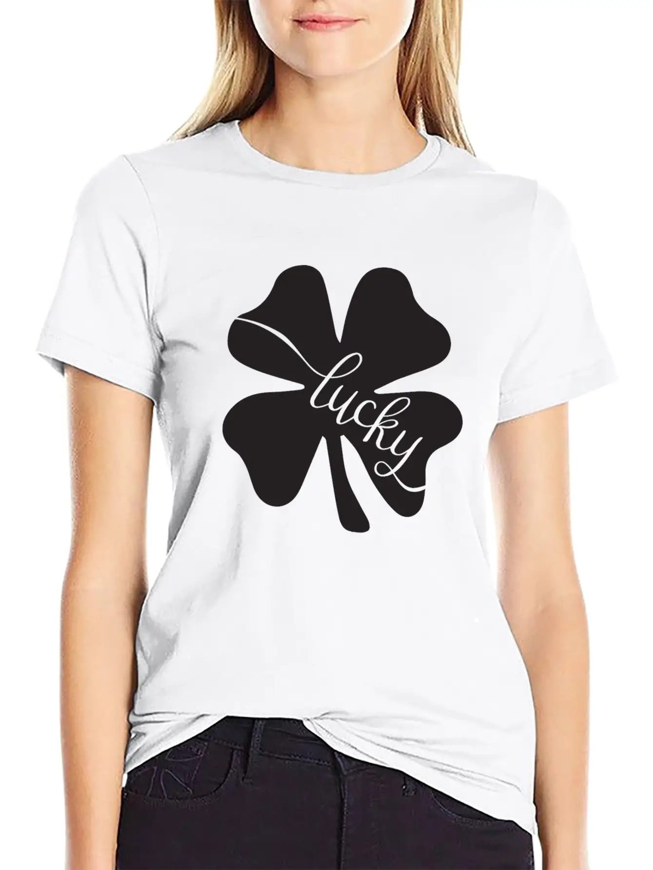 Lucky With Flowers Leaf Love Stylish Everyday T-Shirt – Unisex Basic Cotton Tee