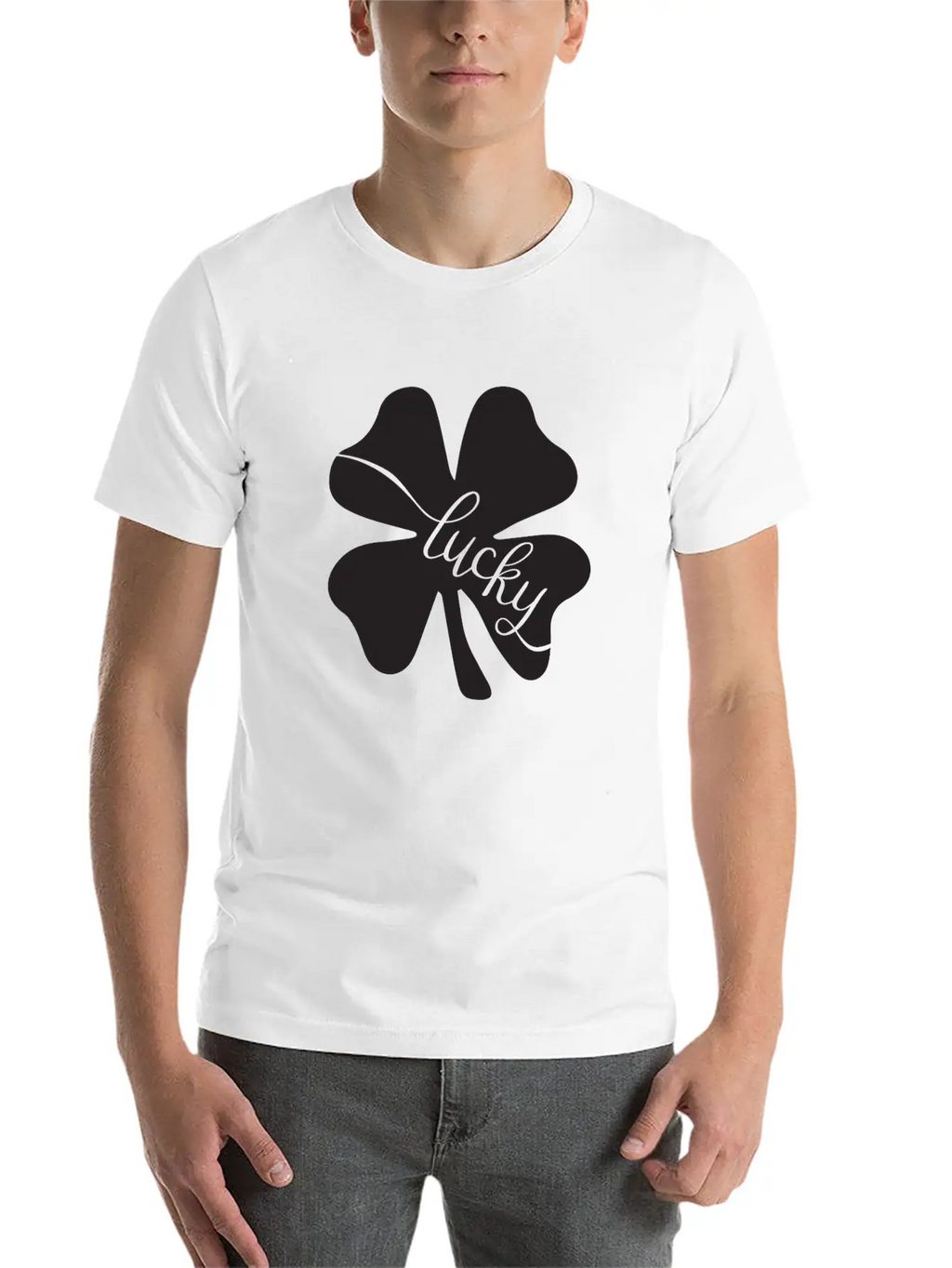 Lucky With Flowers Leaf Love Stylish Everyday T-Shirt – Unisex Basic Cotton Tee