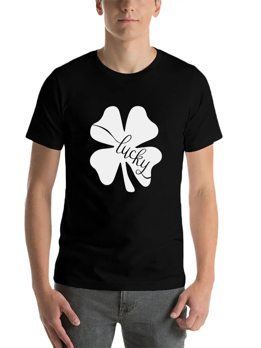 Lucky With Flowers Leaf Love Stylish Everyday T-Shirt – Unisex Basic Cotton Tee