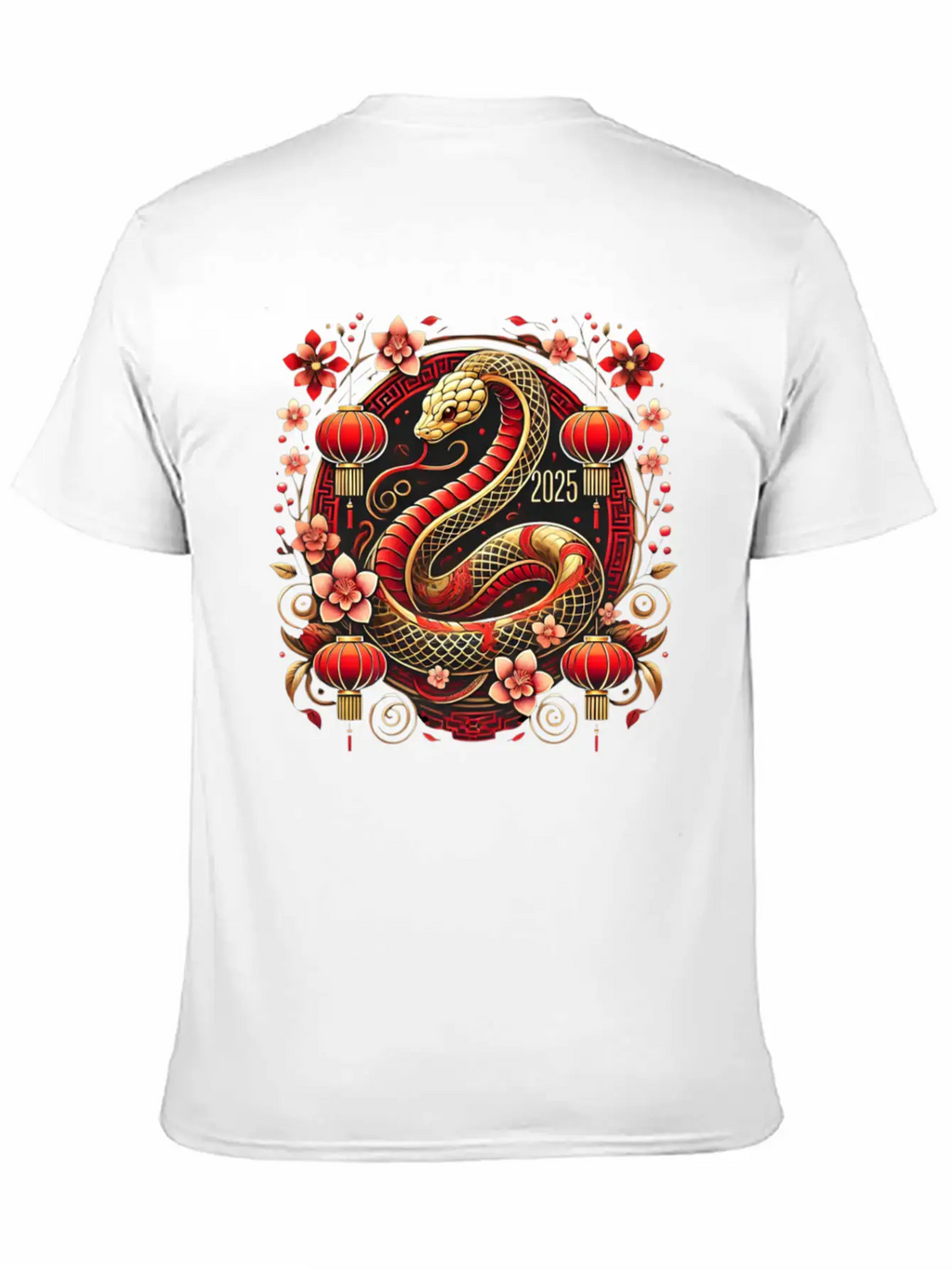 Lunar New Year 2025 Year Of The Snake Zodiac Art Casual Graphic T-Shirt – Simple And Comfortable Daily Wear