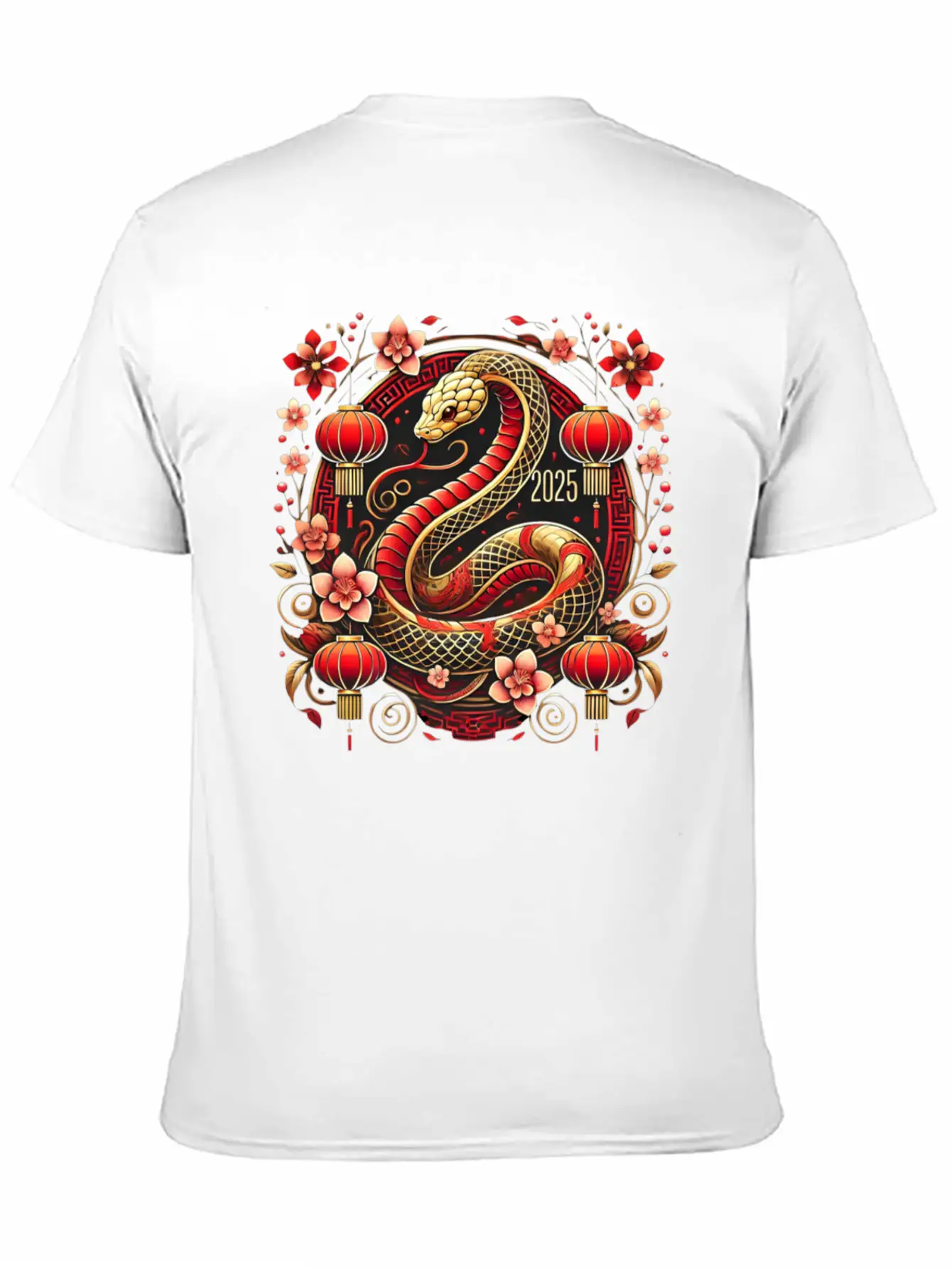 Lunar New Year 2025 Year Of The Snake Zodiac Art Casual Graphic T-Shirt – Simple And Comfortable Daily Wear