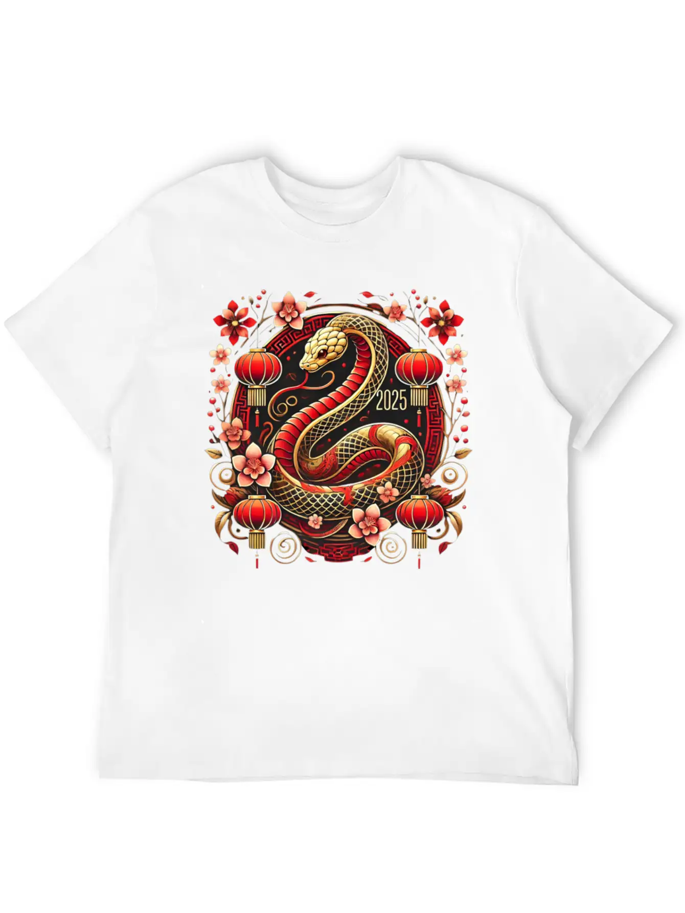 Lunar New Year 2025 Year Of The Snake Zodiac Art Casual Graphic T-Shirt – Simple And Comfortable Daily Wear
