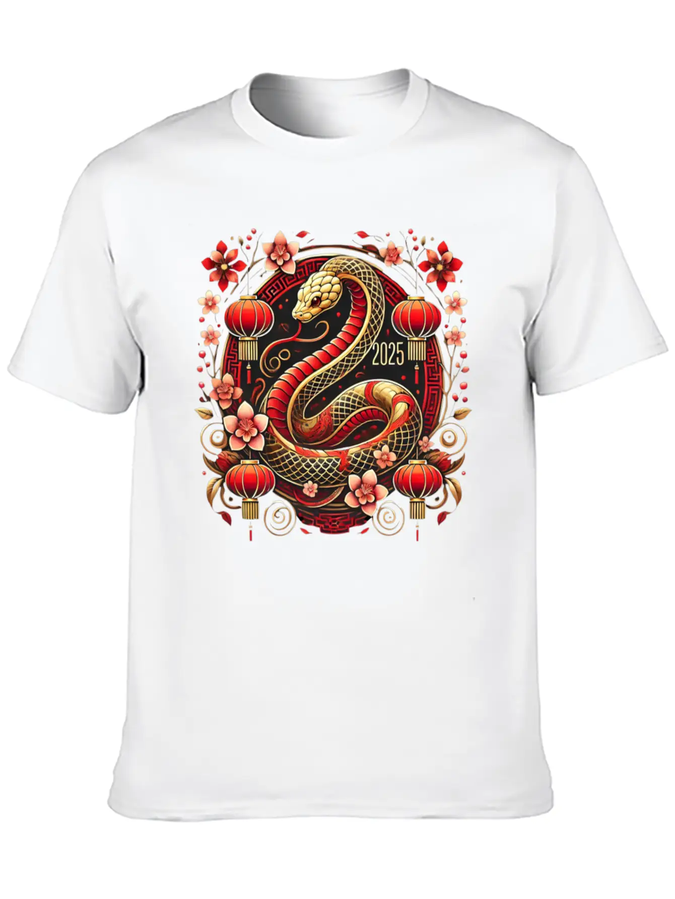 Lunar New Year 2025 Year Of The Snake Zodiac Art Casual Graphic T-Shirt – Simple And Comfortable Daily Wear