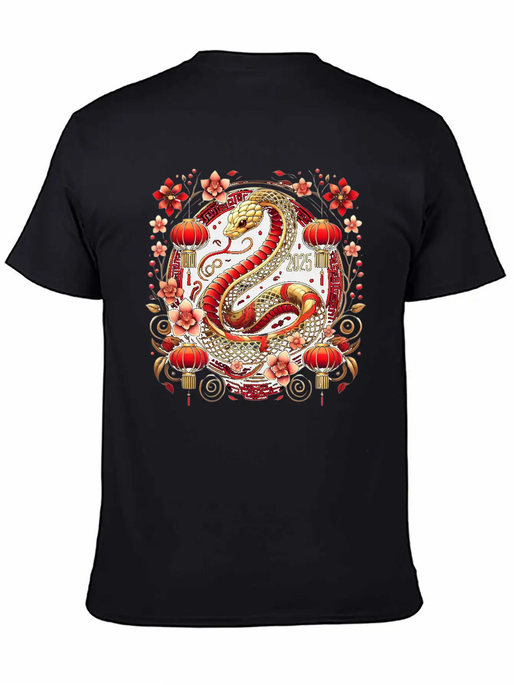 Lunar New Year 2025 Year Of The Snake Zodiac Art Casual Graphic T-Shirt – Simple And Comfortable Daily Wear