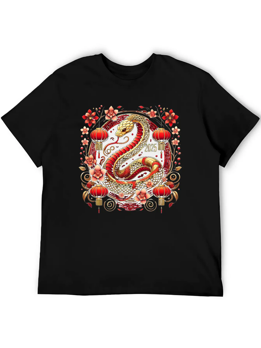 Lunar New Year 2025 Year Of The Snake Zodiac Art Casual Graphic T-Shirt – Simple And Comfortable Daily Wear