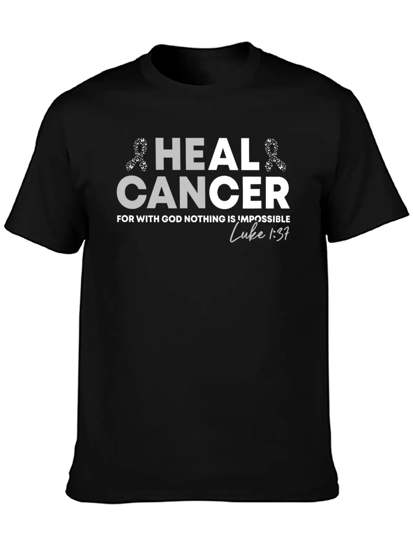 Lung Cancer Heal Cancer Luke Christian Bible Verse Unisex Short Sleeve Soft Cotton T-Shirt – Casual Everyday Wear