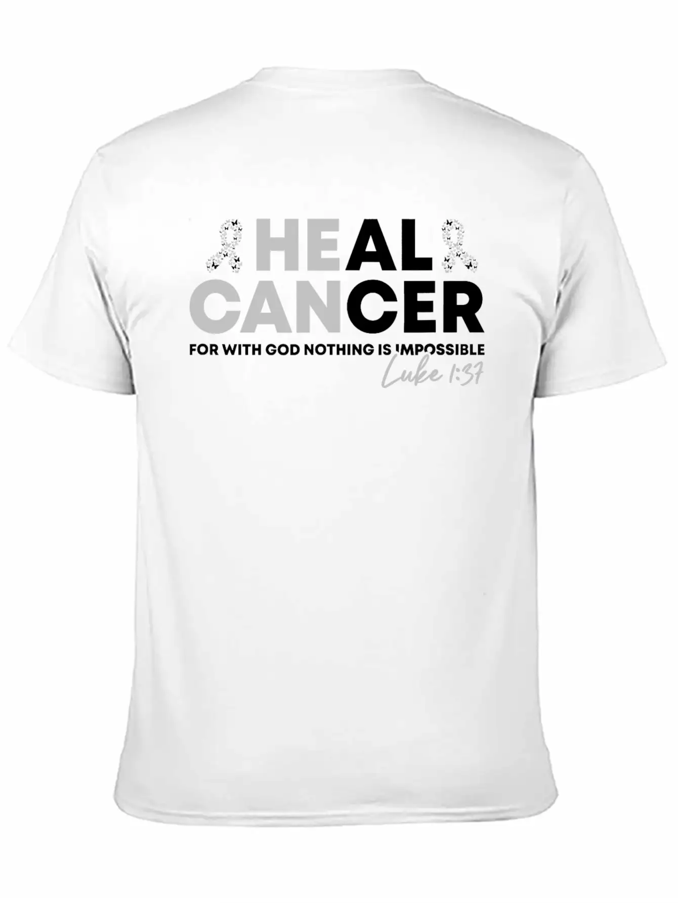 Lung Cancer Heal Cancer Luke Christian Bible Verse Unisex Short Sleeve Soft Cotton T-Shirt – Casual Everyday Wear
