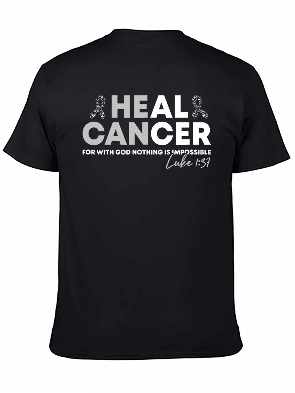 Lung Cancer Heal Cancer Luke Christian Bible Verse Unisex Short Sleeve Soft Cotton T-Shirt – Casual Everyday Wear