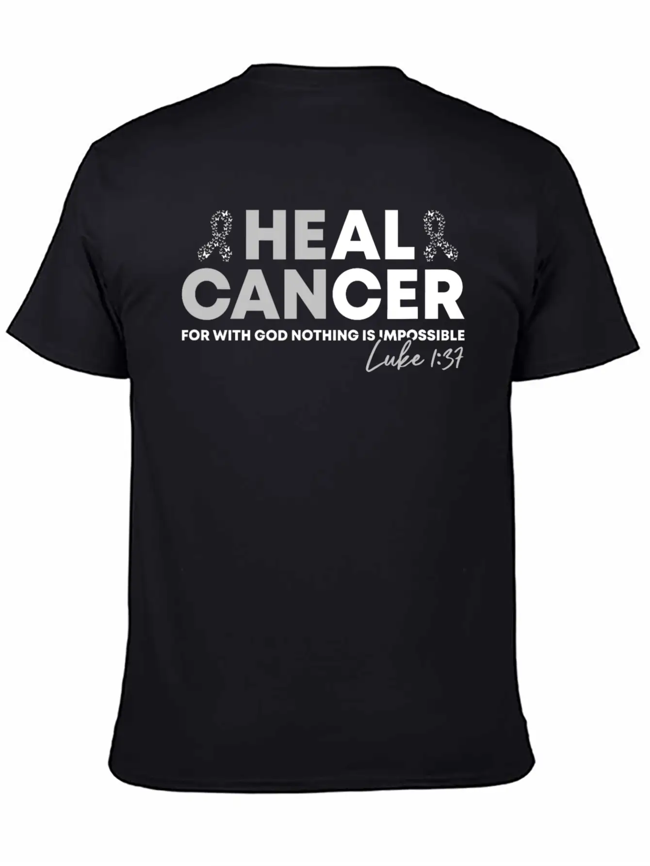 Lung Cancer Heal Cancer Luke Christian Bible Verse Unisex Short Sleeve Soft Cotton T-Shirt – Casual Everyday Wear