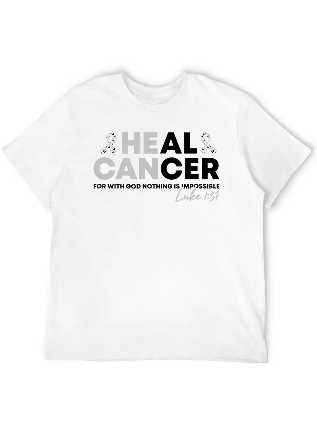 Lung Cancer Heal Cancer Luke Christian Bible Verse Unisex Short Sleeve Soft Cotton T-Shirt – Casual Everyday Wear