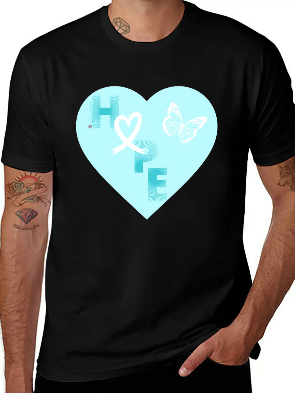 Lung Cancer Hope & Butterfly Blue/White Classic Fit Graphic Tee For Daily Comfort – Unisex Cotton Shirt