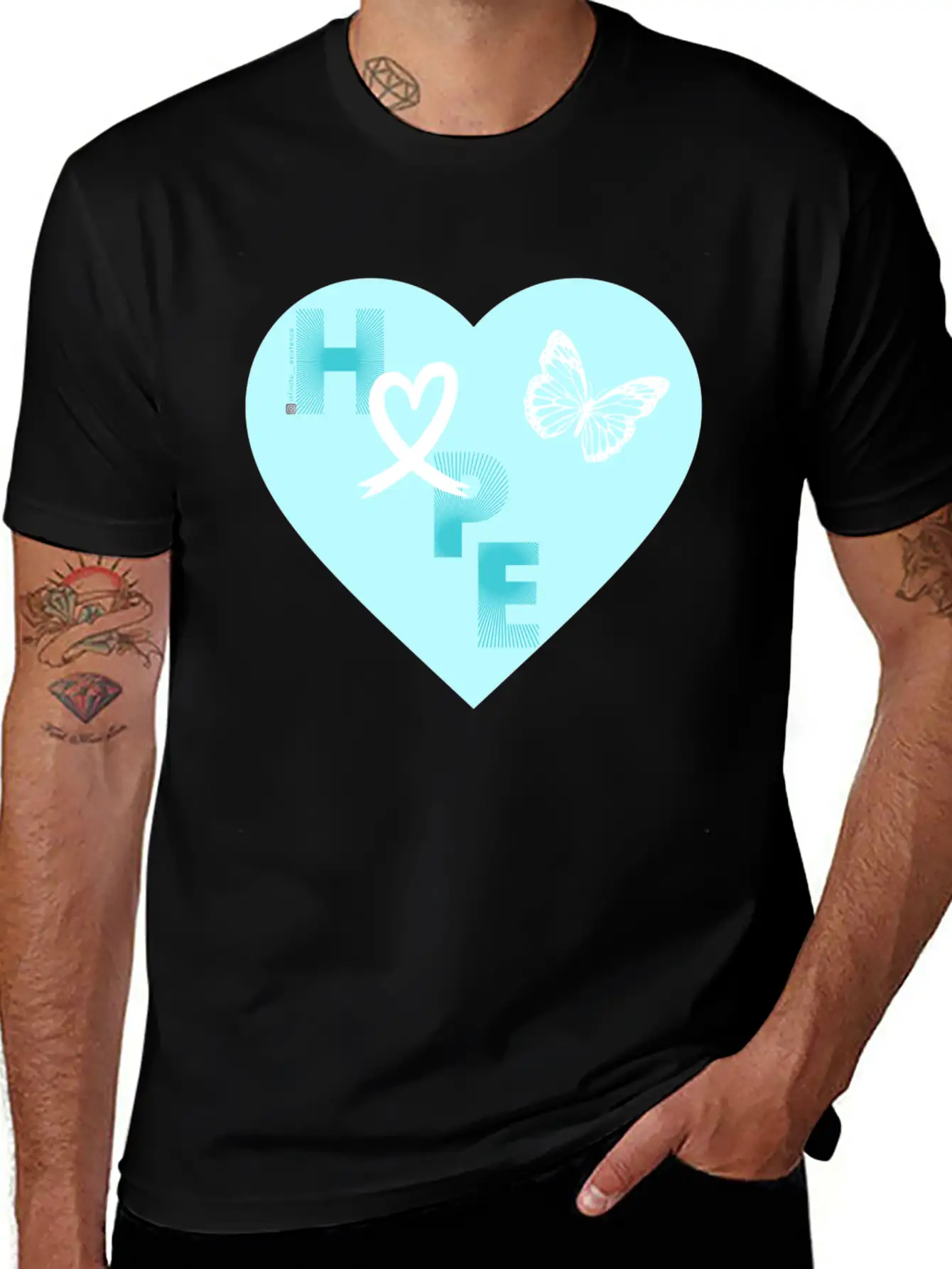 Lung Cancer Hope & Butterfly Blue/White Classic Fit Graphic Tee For Daily Comfort – Unisex Cotton Shirt
