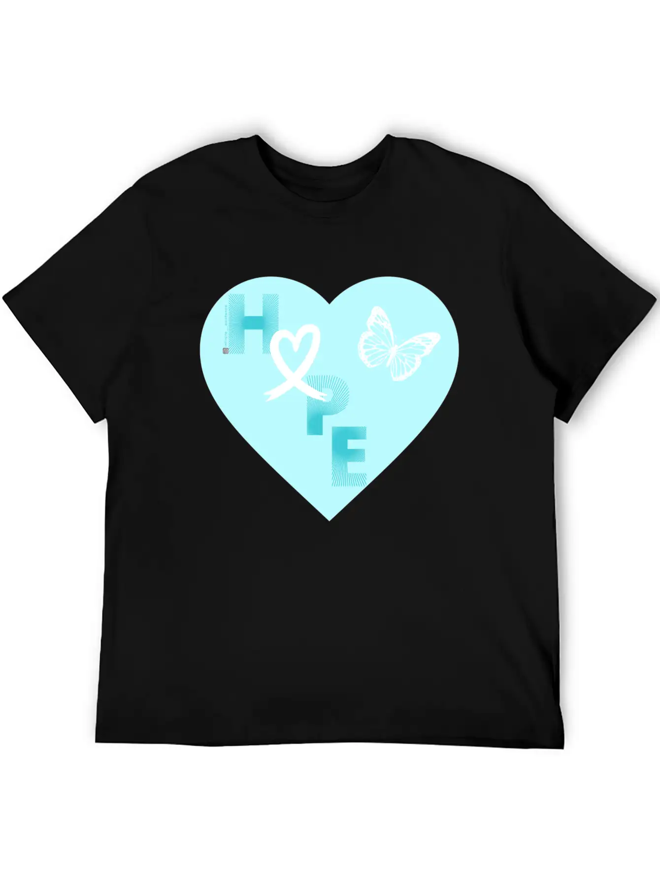 Lung Cancer Hope & Butterfly Blue/White Classic Fit Graphic Tee For Daily Comfort – Unisex Cotton Shirt