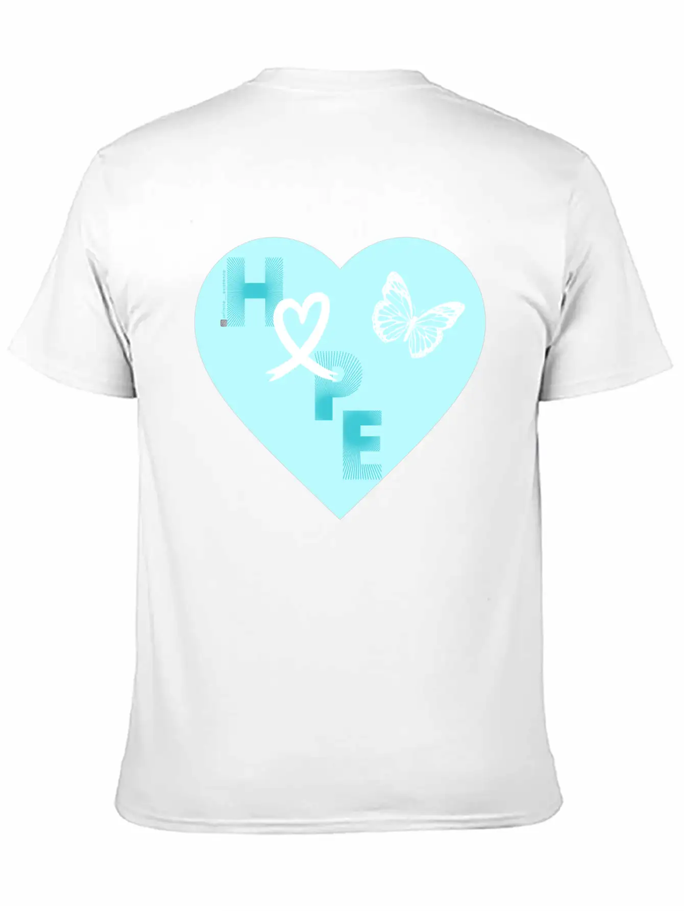 Lung Cancer Hope & Butterfly Blue/White Classic Fit Graphic Tee For Daily Comfort – Unisex Cotton Shirt
