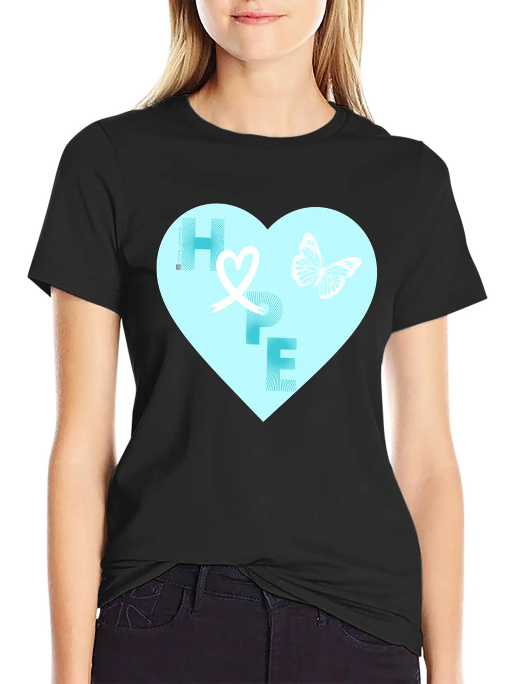 Lung Cancer Hope & Butterfly Blue/White Classic Fit Graphic Tee For Daily Comfort – Unisex Cotton Shirt