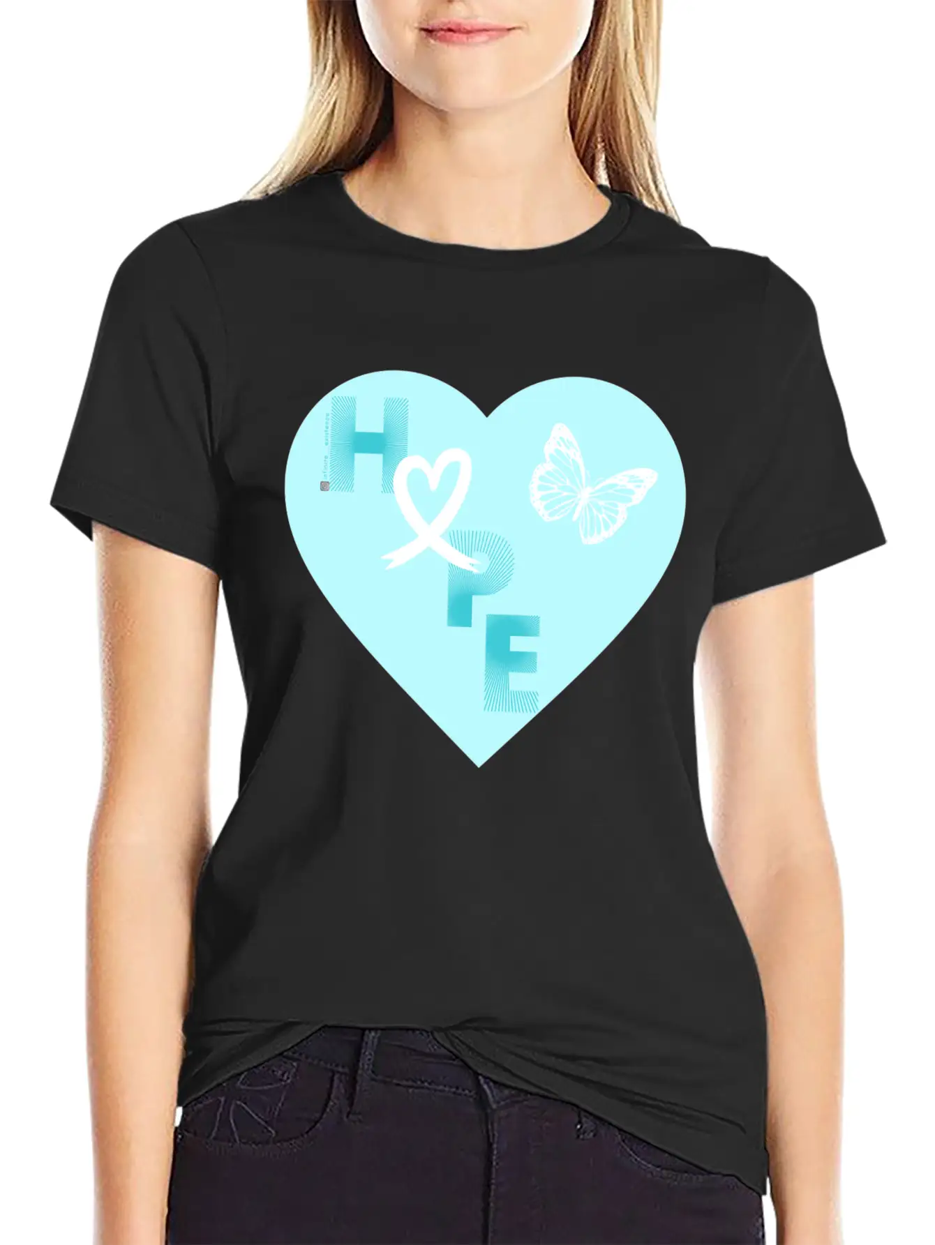Lung Cancer Hope & Butterfly Blue/White Classic Fit Graphic Tee For Daily Comfort – Unisex Cotton Shirt