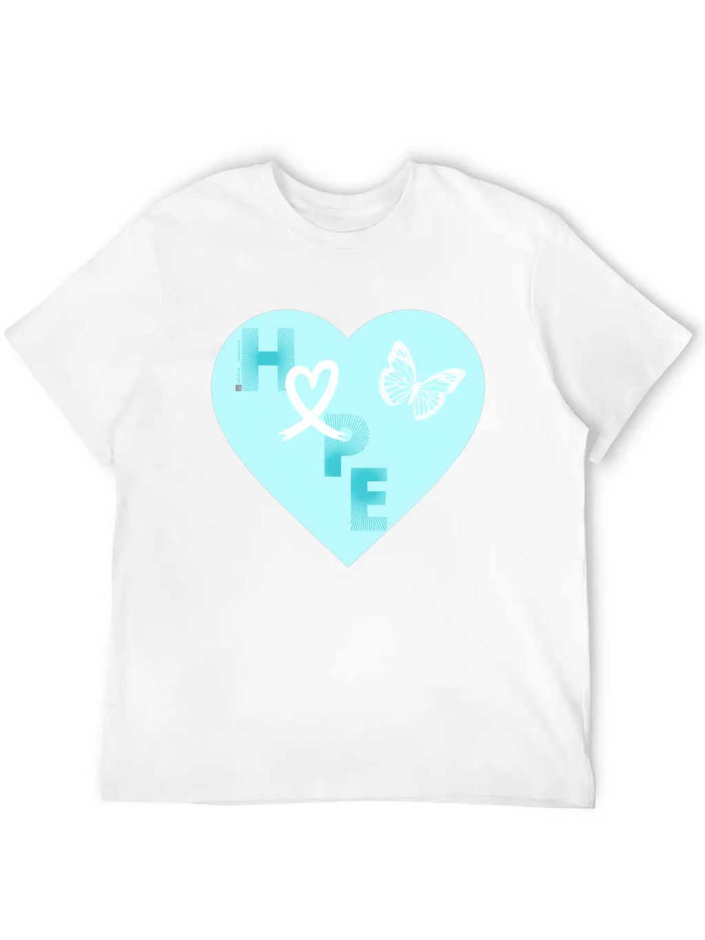 Lung Cancer Hope & Butterfly Blue/White Classic Fit Graphic Tee For Daily Comfort – Unisex Cotton Shirt