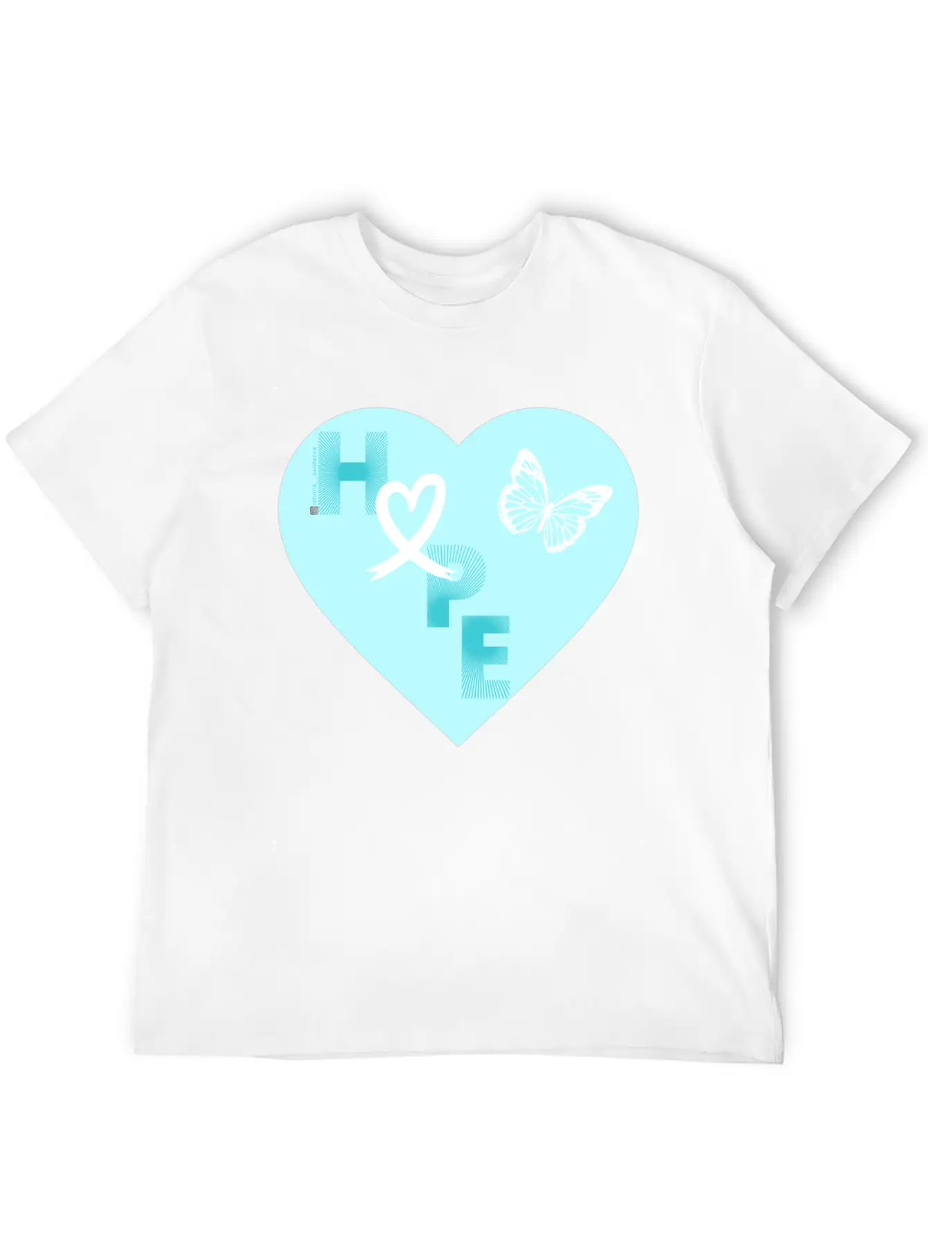 Lung Cancer Hope & Butterfly Blue/White Classic Fit Graphic Tee For Daily Comfort – Unisex Cotton Shirt