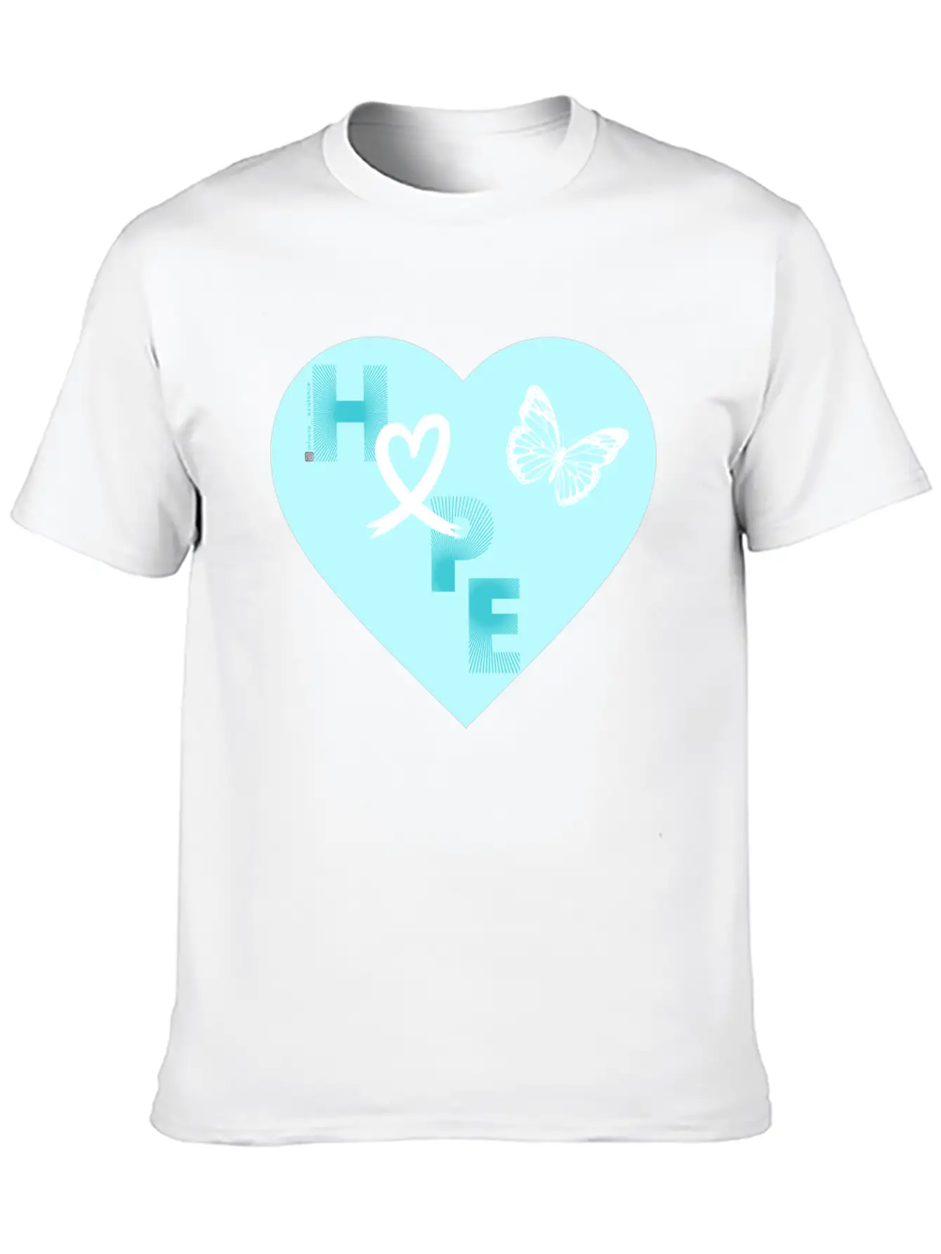 Lung Cancer Hope & Butterfly Blue/White Classic Fit Graphic Tee For Daily Comfort – Unisex Cotton Shirt