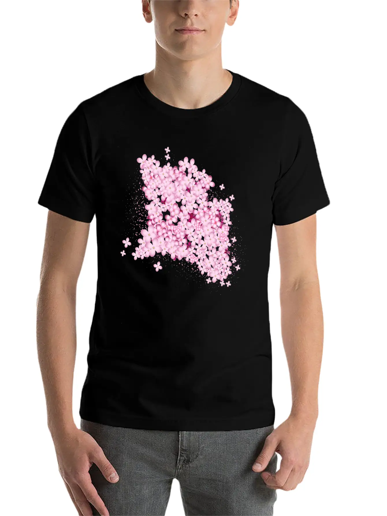 Lush Lilac Splendor From Pink Lilac Flowers Casual Graphic T-Shirt – Simple And Comfortable Daily Wear