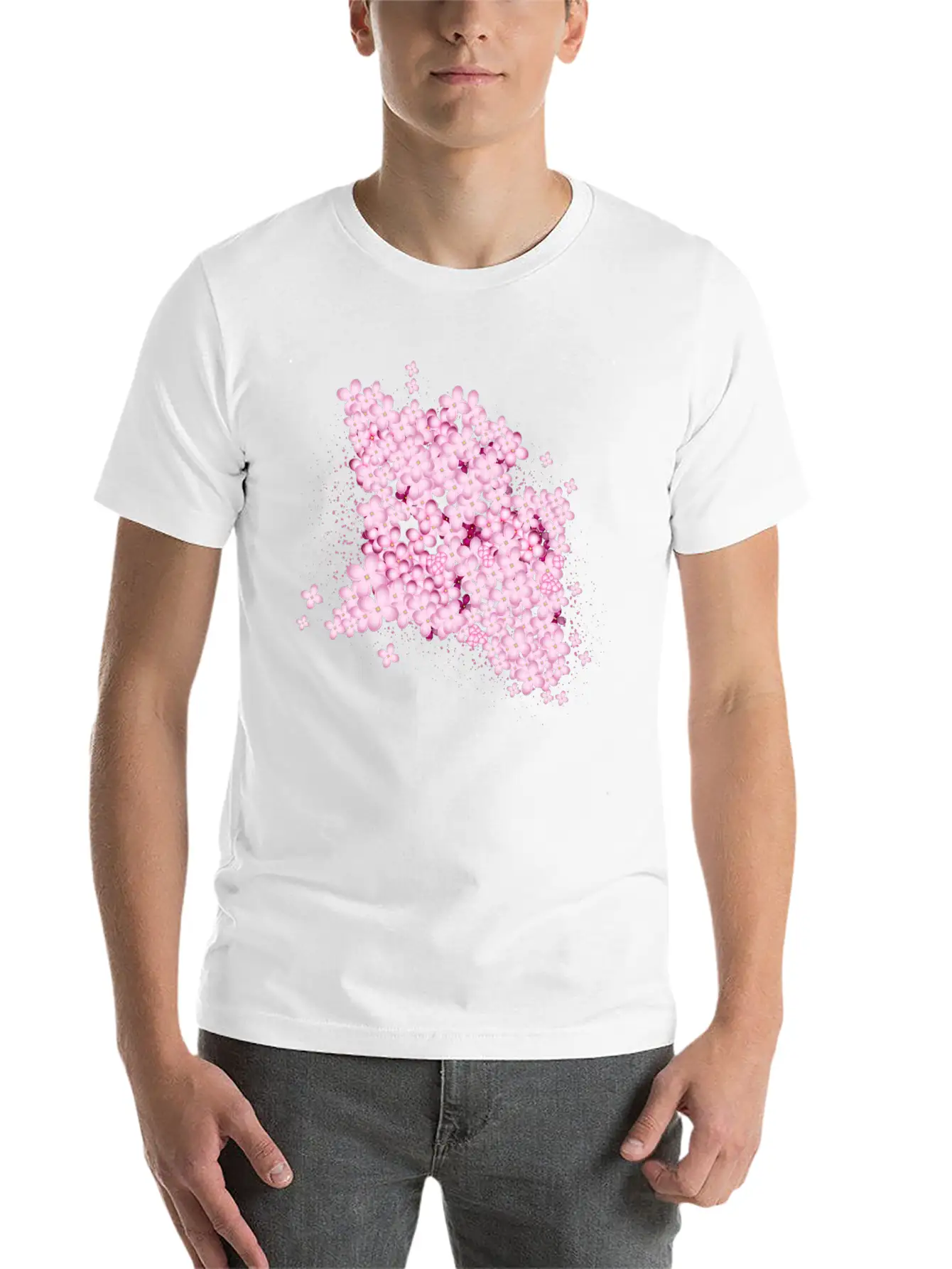 Lush Lilac Splendor From Pink Lilac Flowers Casual Graphic T-Shirt – Simple And Comfortable Daily Wear