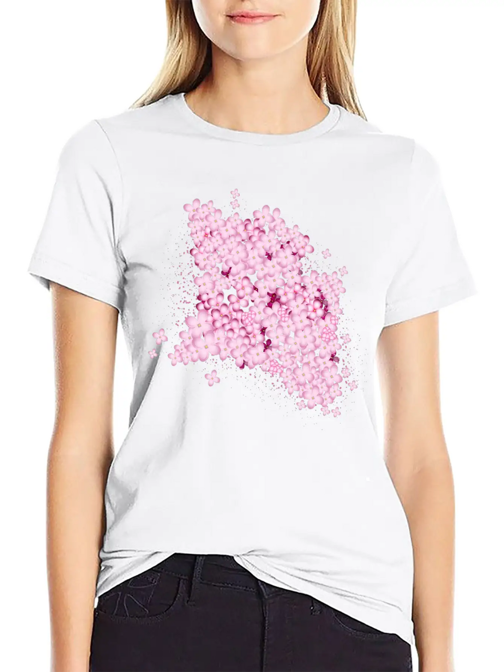 Lush Lilac Splendor From Pink Lilac Flowers Casual Graphic T-Shirt – Simple And Comfortable Daily Wear