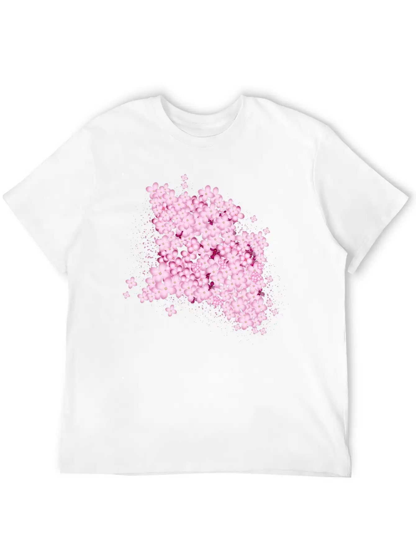 Lush Lilac Splendor From Pink Lilac Flowers Casual Graphic T-Shirt – Simple And Comfortable Daily Wear
