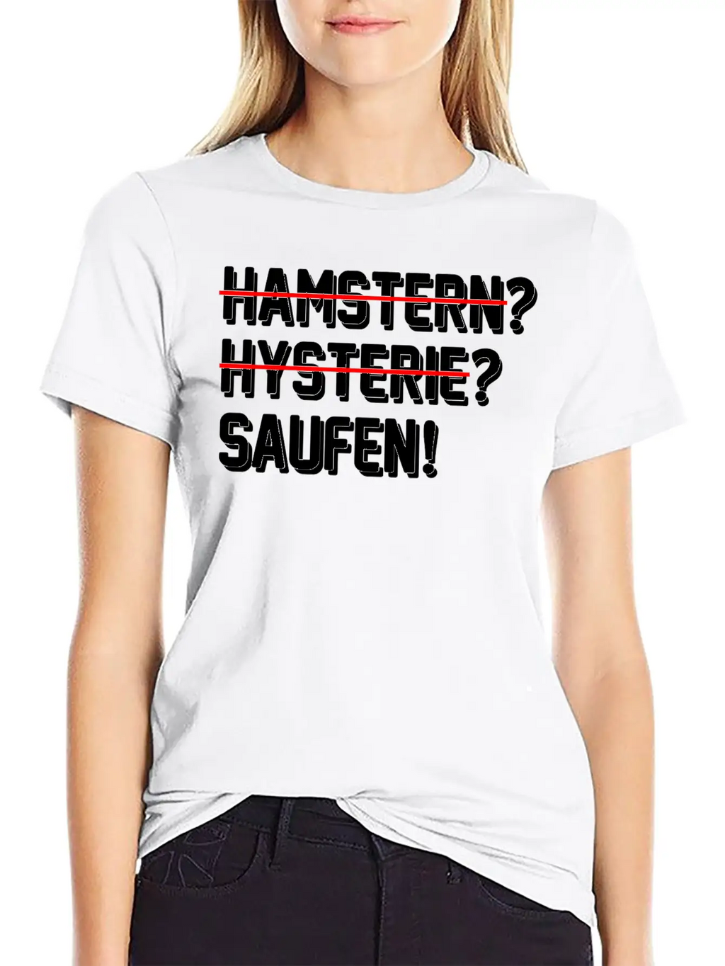 Lustiges Abstand Hygiene 2020 Hamstern Saufen Unisex Short Sleeve Soft Cotton T-Shirt – Casual Everyday Wear