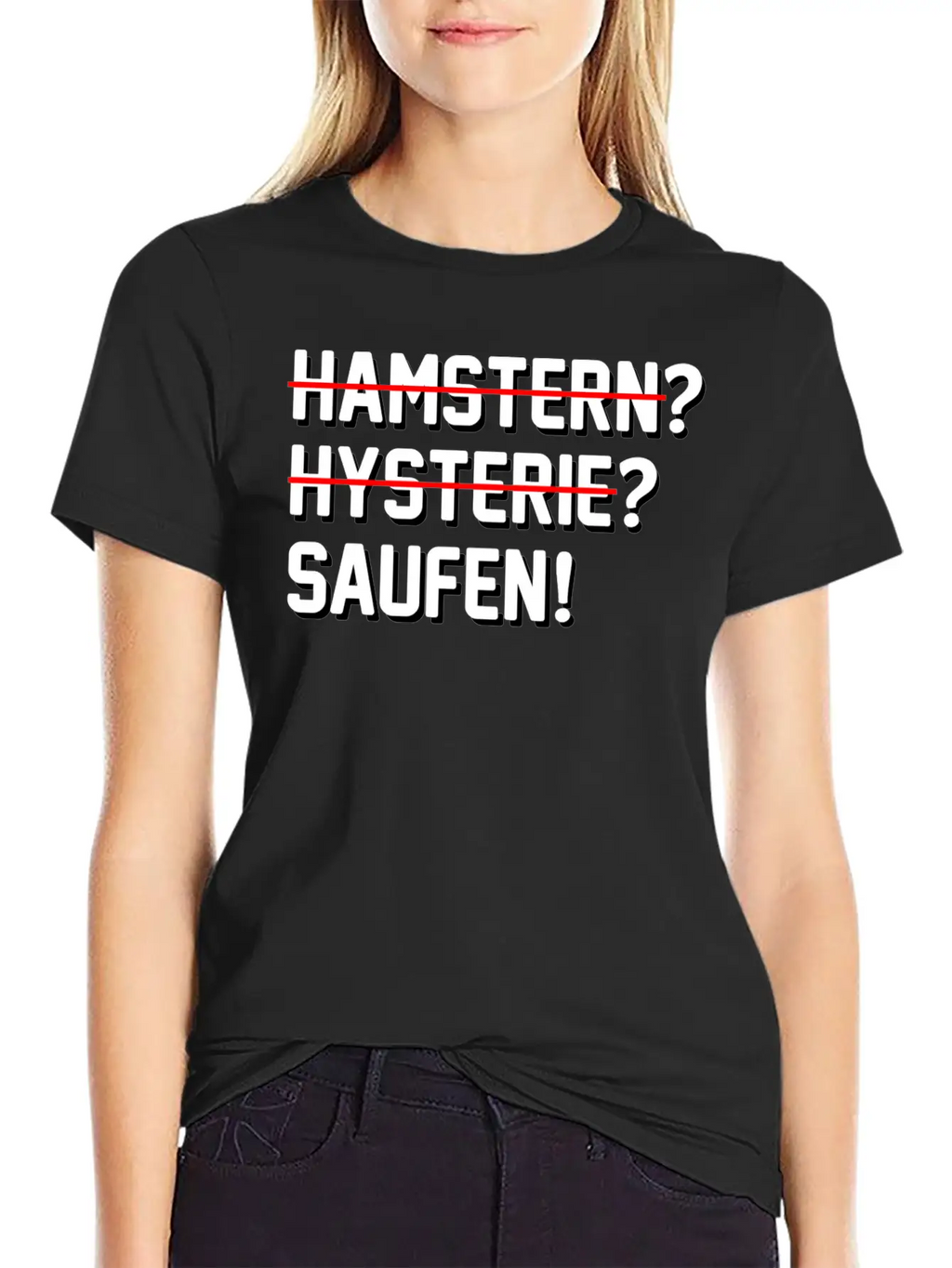 Lustiges Abstand Hygiene 2020 Hamstern Saufen Unisex Short Sleeve Soft Cotton T-Shirt – Casual Everyday Wear
