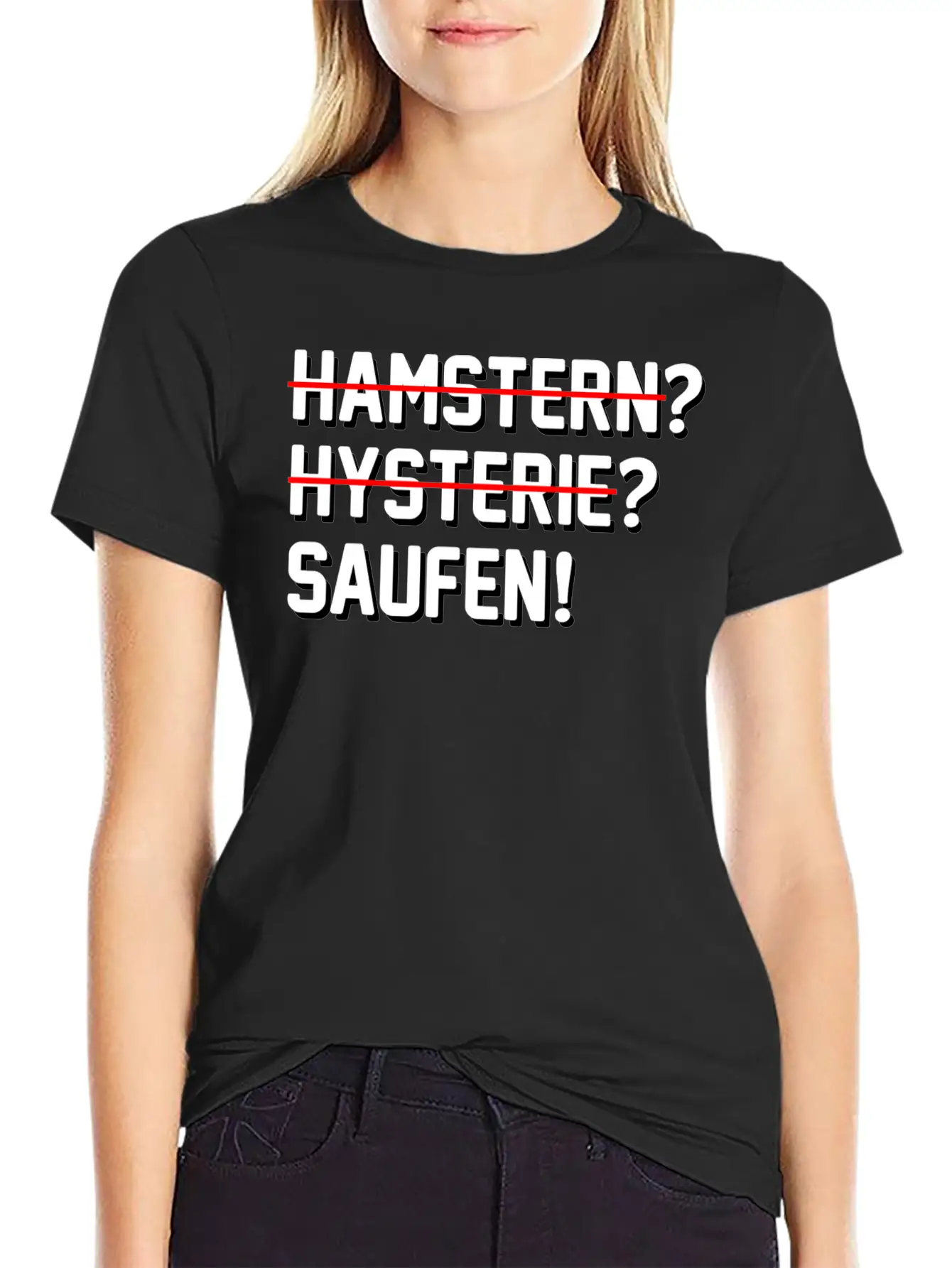 Lustiges Abstand Hygiene 2020 Hamstern Saufen Unisex Short Sleeve Soft Cotton T-Shirt – Casual Everyday Wear