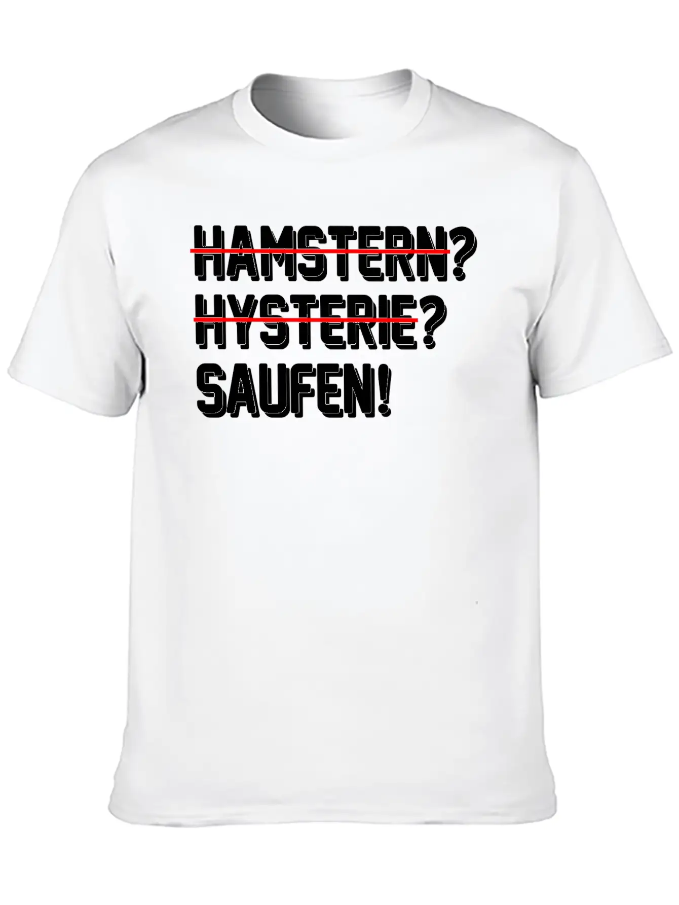 Lustiges Abstand Hygiene 2020 Hamstern Saufen Unisex Short Sleeve Soft Cotton T-Shirt – Casual Everyday Wear