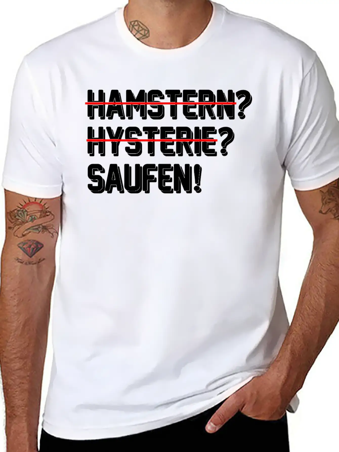 Lustiges Abstand Hygiene 2020 Hamstern Saufen Unisex Short Sleeve Soft Cotton T-Shirt – Casual Everyday Wear