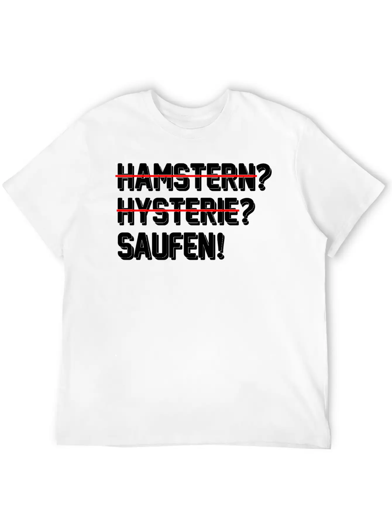 Lustiges Abstand Hygiene 2020 Hamstern Saufen Unisex Short Sleeve Soft Cotton T-Shirt – Casual Everyday Wear