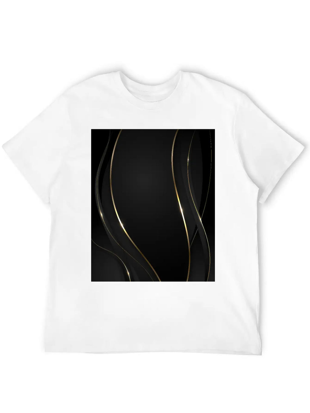 Luxury Elegant Black Gold Waves Unisex Casual T-Shirt – Clean Design For Daily Comfort