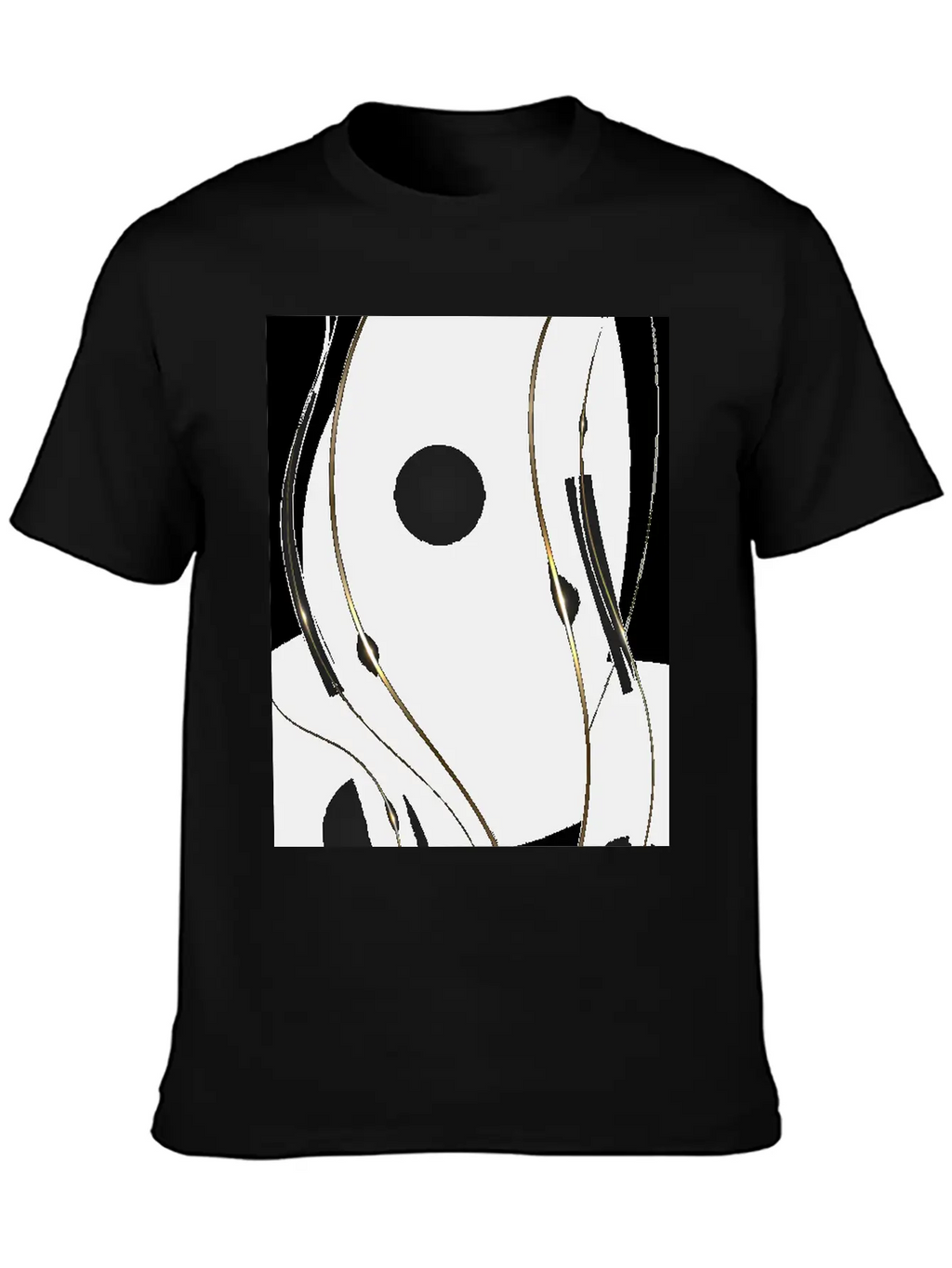Luxury Elegant Black Gold Waves Unisex Casual T-Shirt – Clean Design For Daily Comfort
