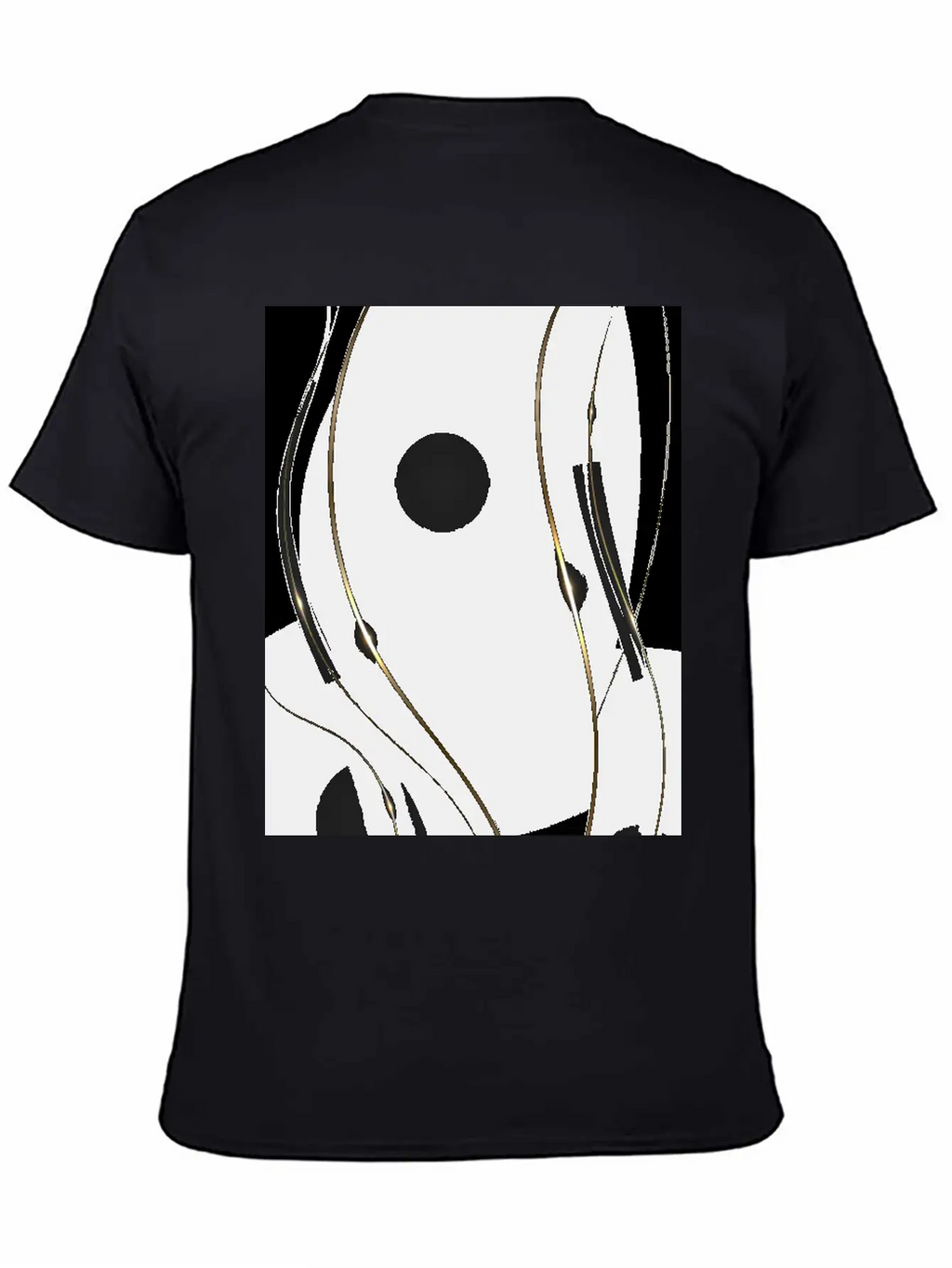 Luxury Elegant Black Gold Waves Unisex Casual T-Shirt – Clean Design For Daily Comfort