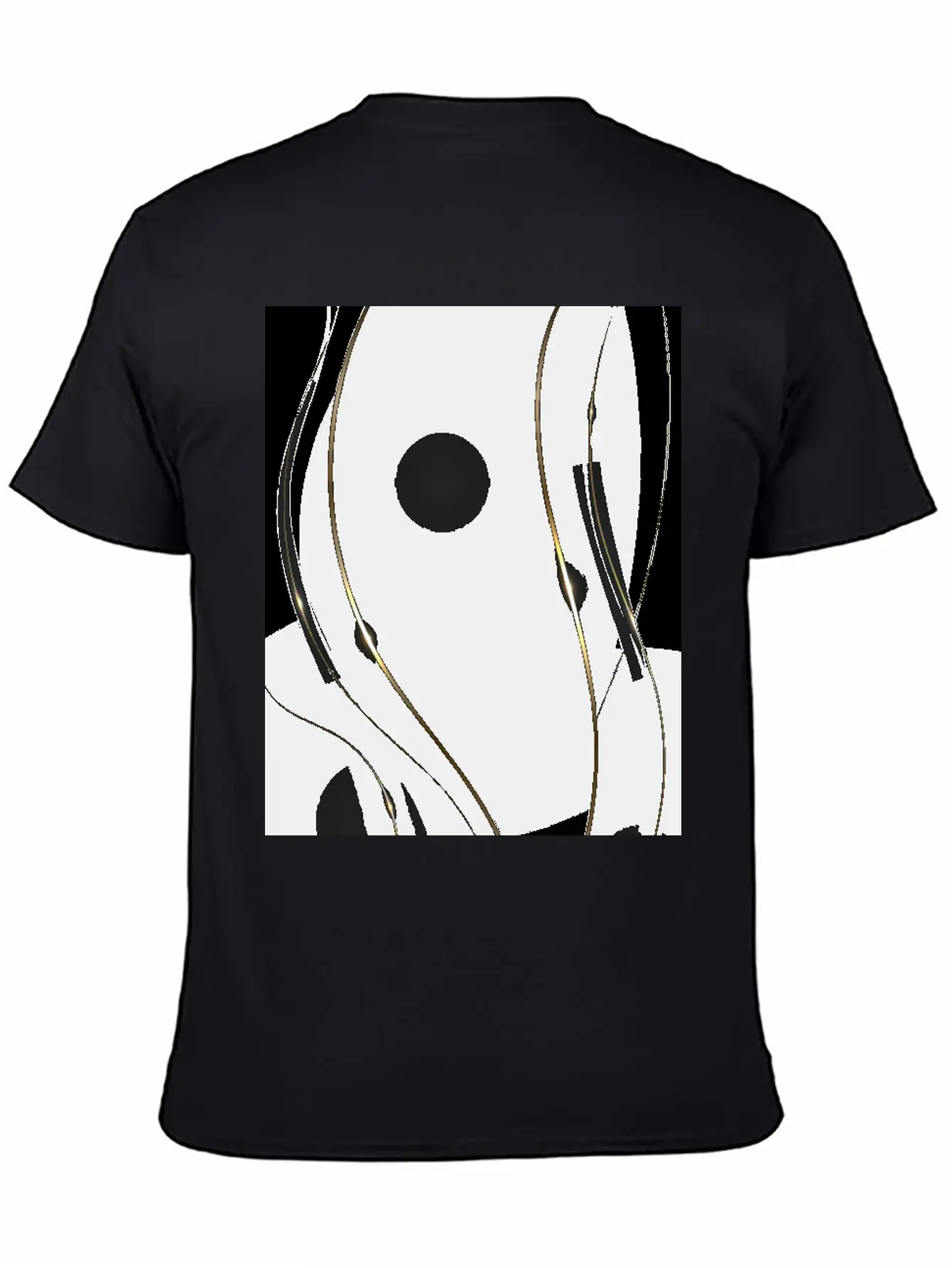 Luxury Elegant Black Gold Waves Unisex Casual T-Shirt – Clean Design For Daily Comfort