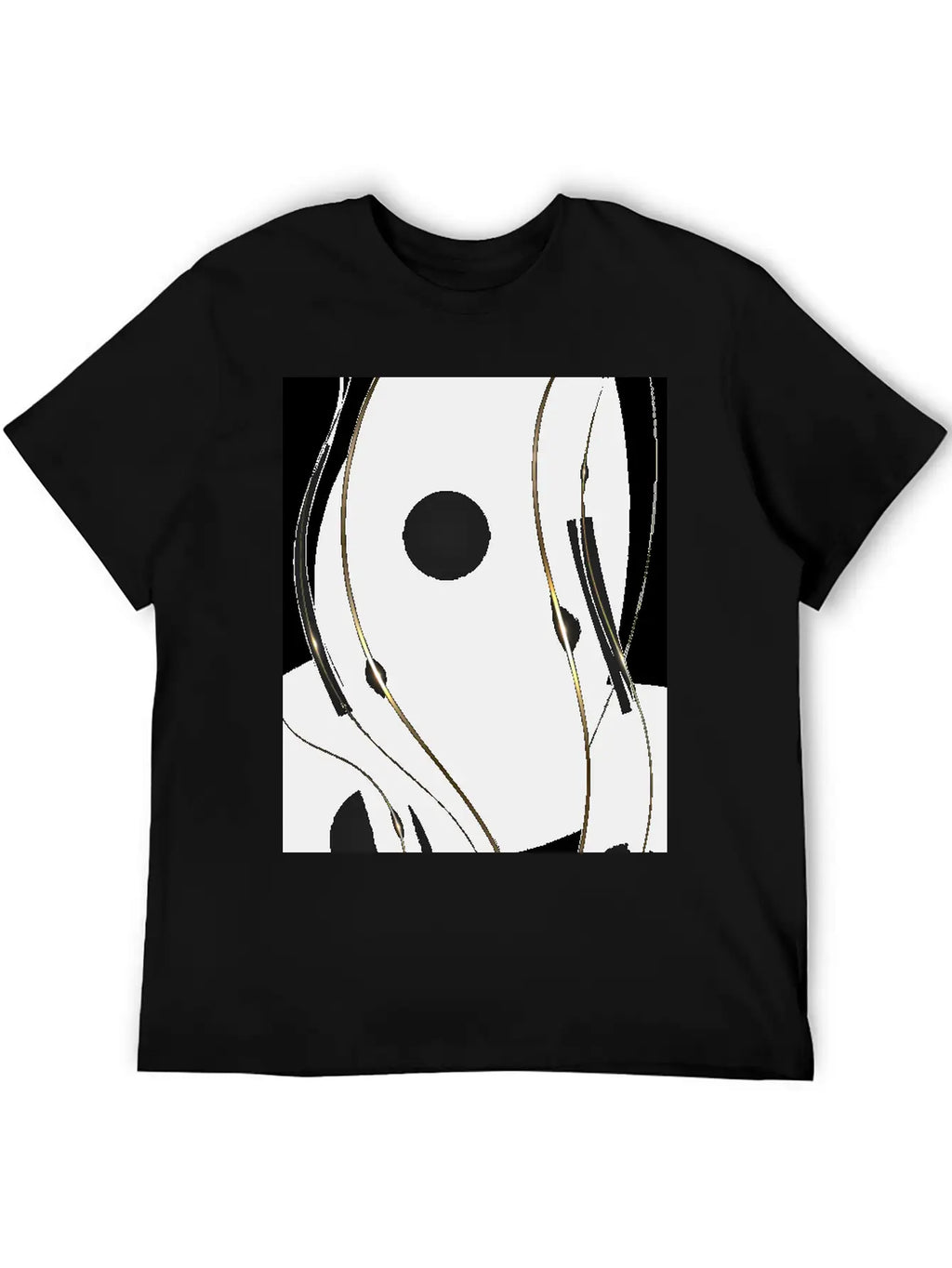 Luxury Elegant Black Gold Waves Unisex Casual T-Shirt – Clean Design For Daily Comfort