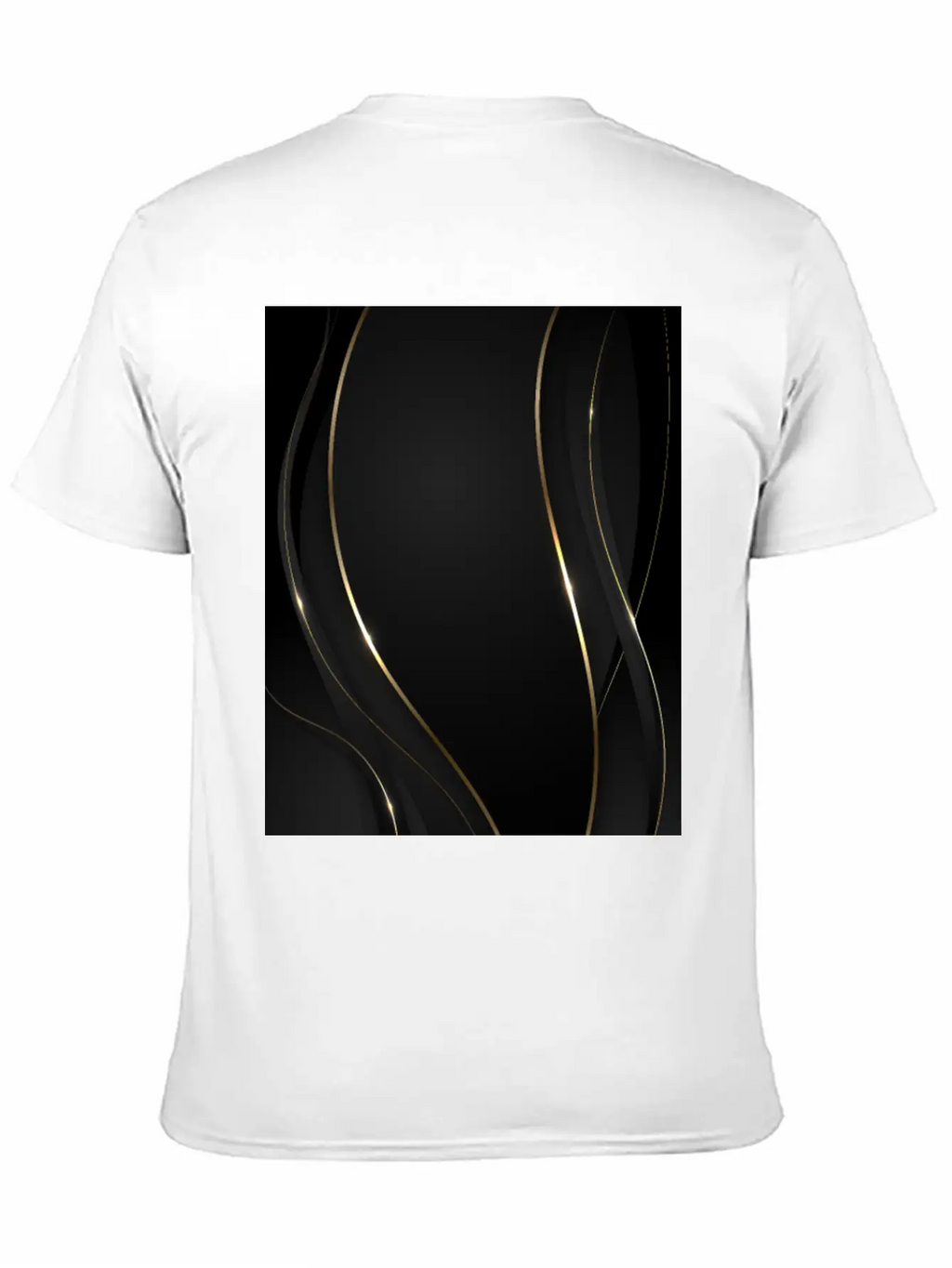 Luxury Elegant Black Gold Waves Unisex Casual T-Shirt – Clean Design For Daily Comfort